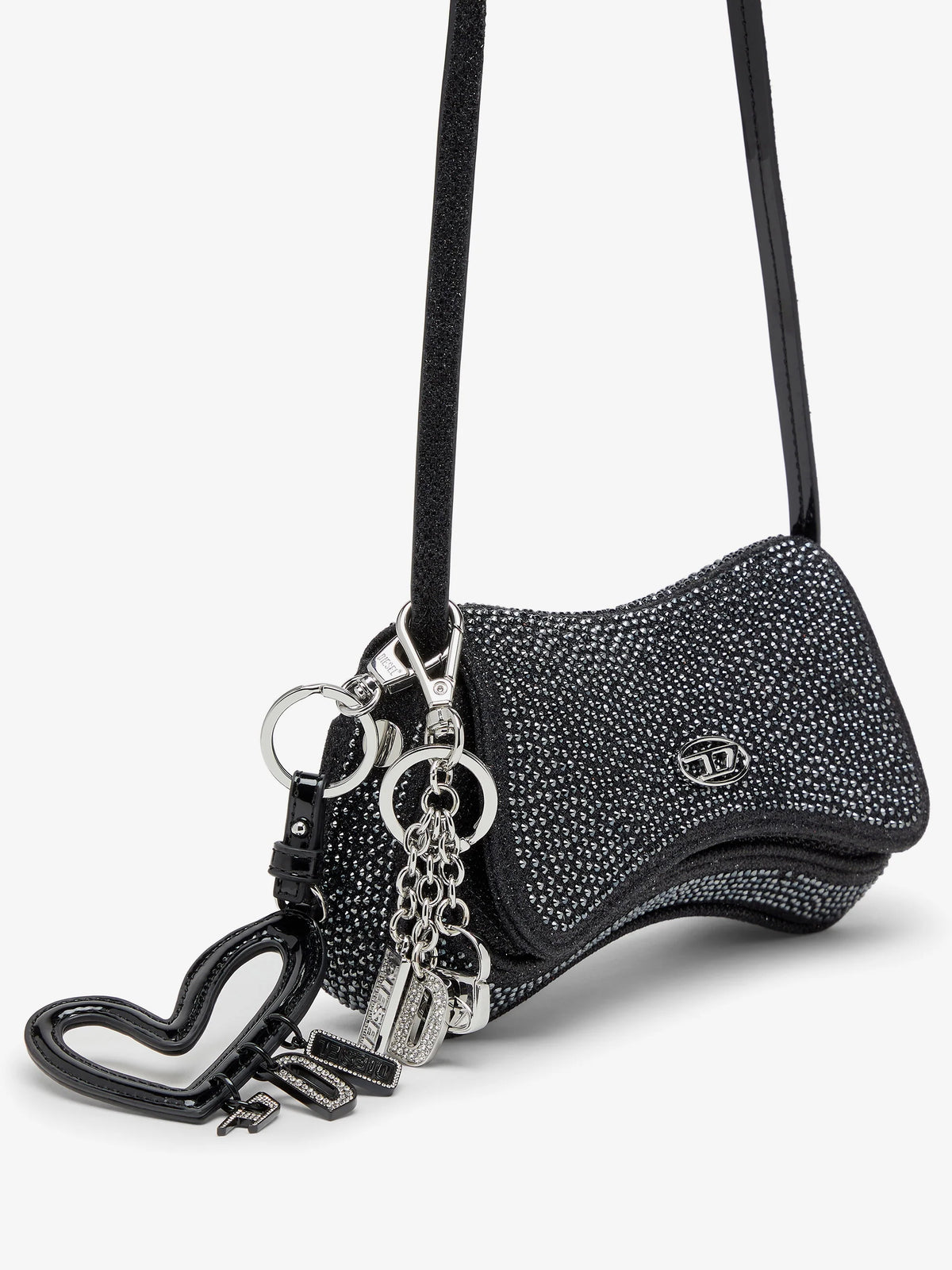 Diesel Play Crossbody Xs Shoulder Bag With All Over Rhinestones