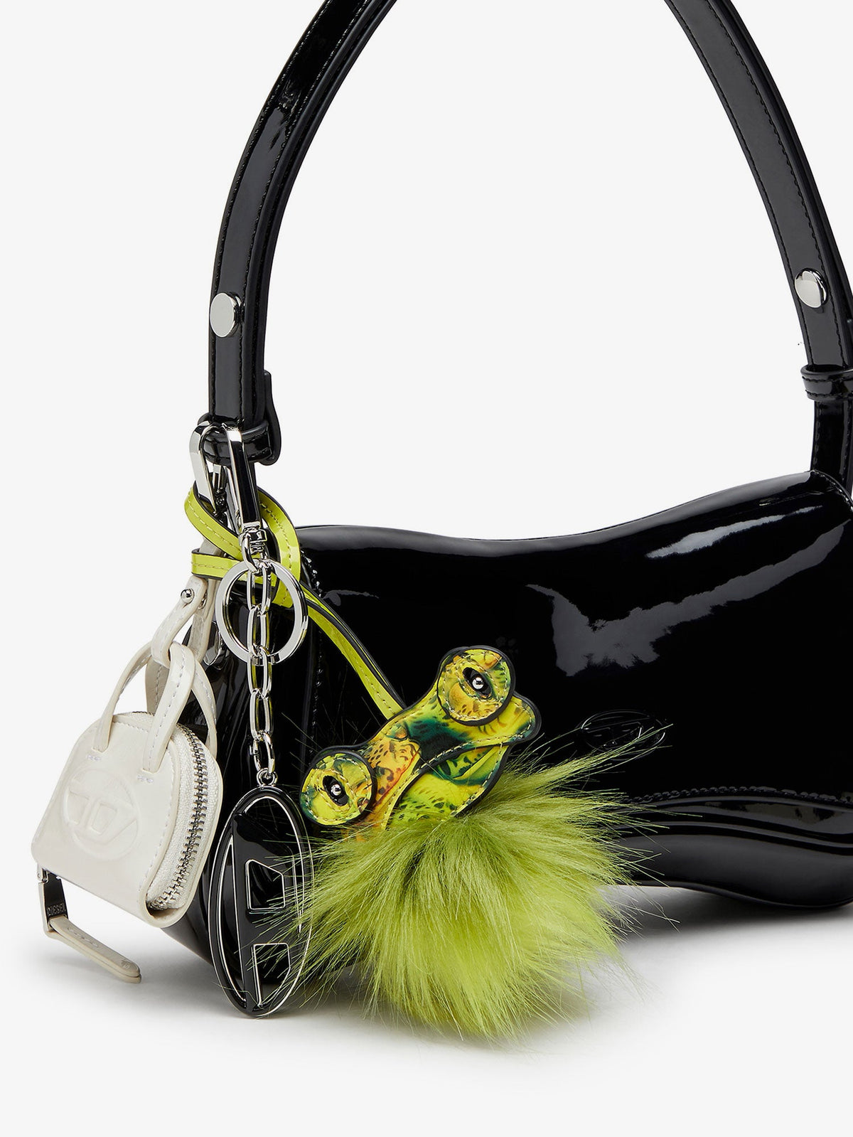Diesel 1Dr Dome Charms PVC keychain - Bianco