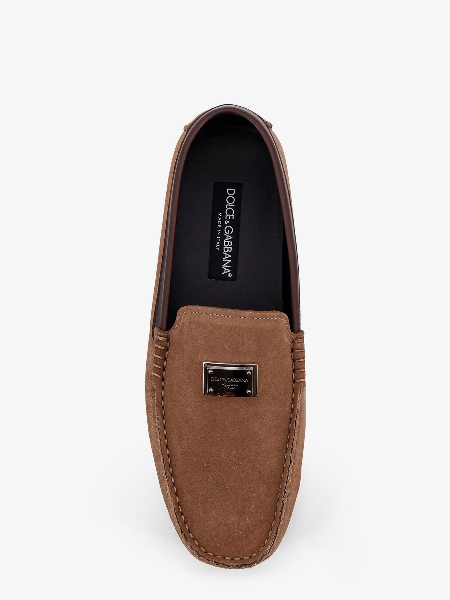 Dolce & Gabbana Suede loafer with leather inserts - Nocciola Moro