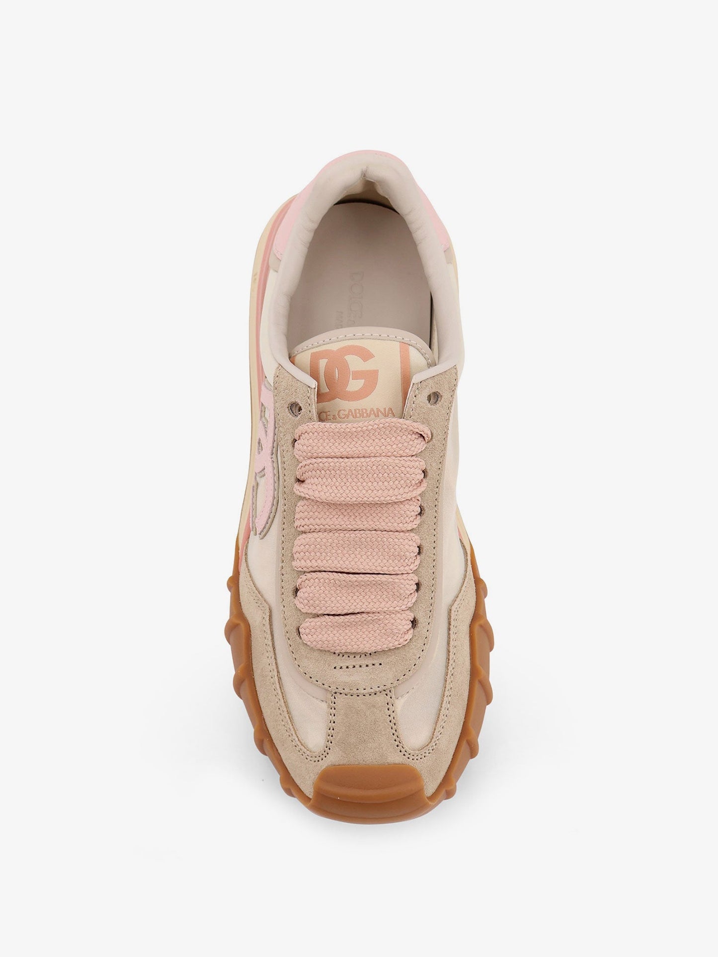 Dolce & Gabbana Nylon And Suede Sneakers With Dg Logo With Rhinestones