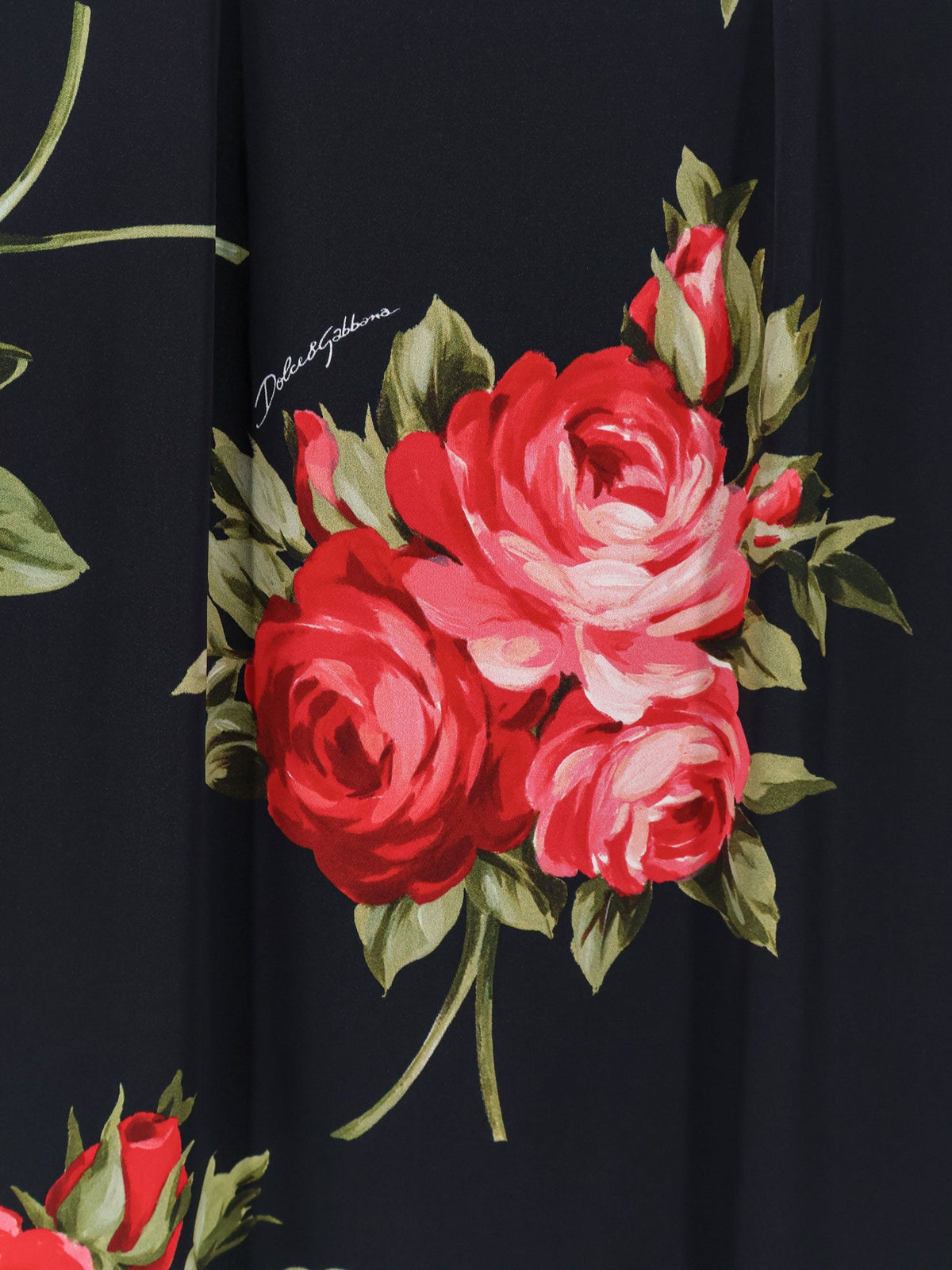 Dolce & Gabbana Viscose dress with iconic print - Bouquet Rose Nero
