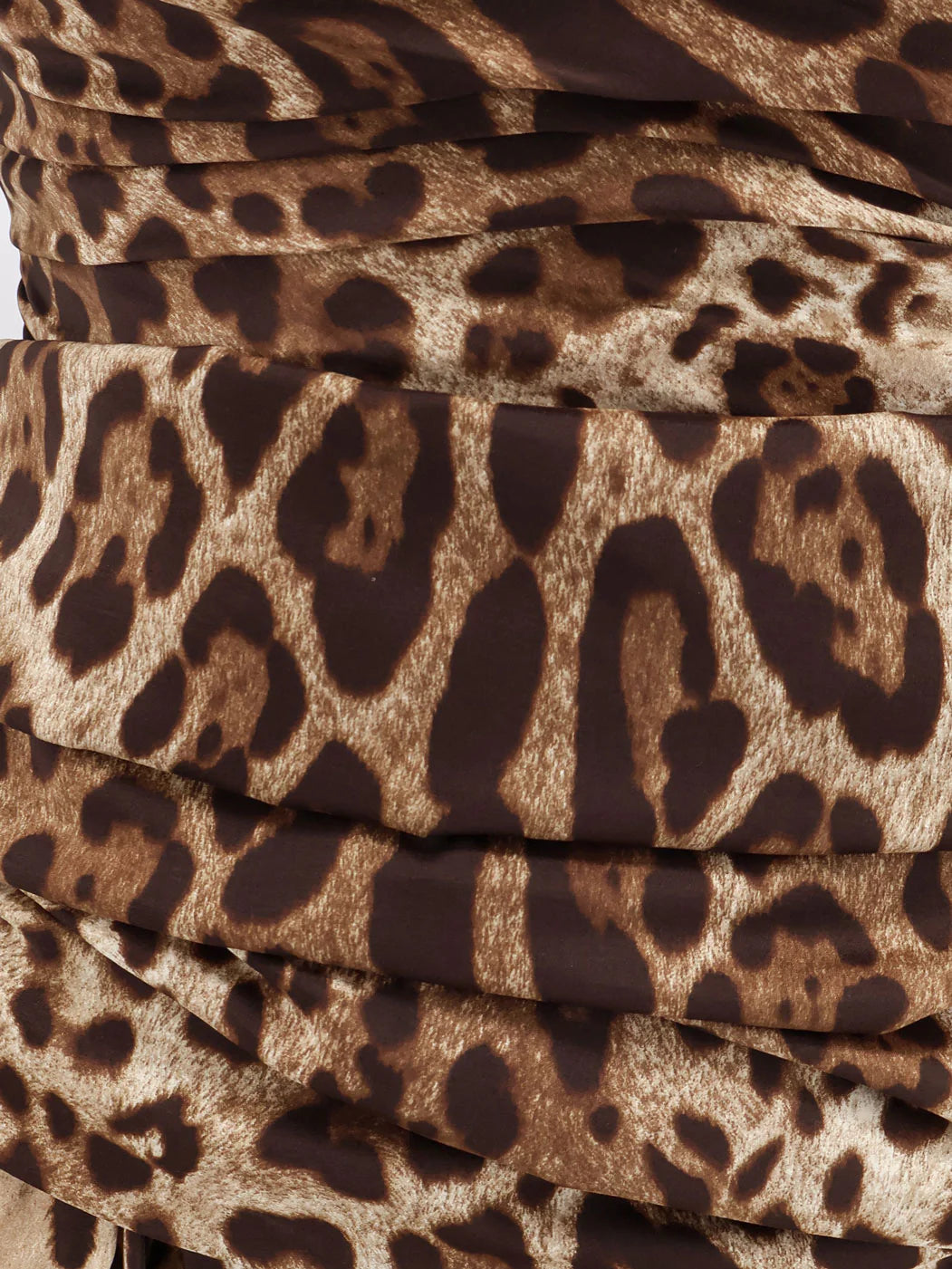 Dolce & Gabbana Long Silk Dress With Animal Print