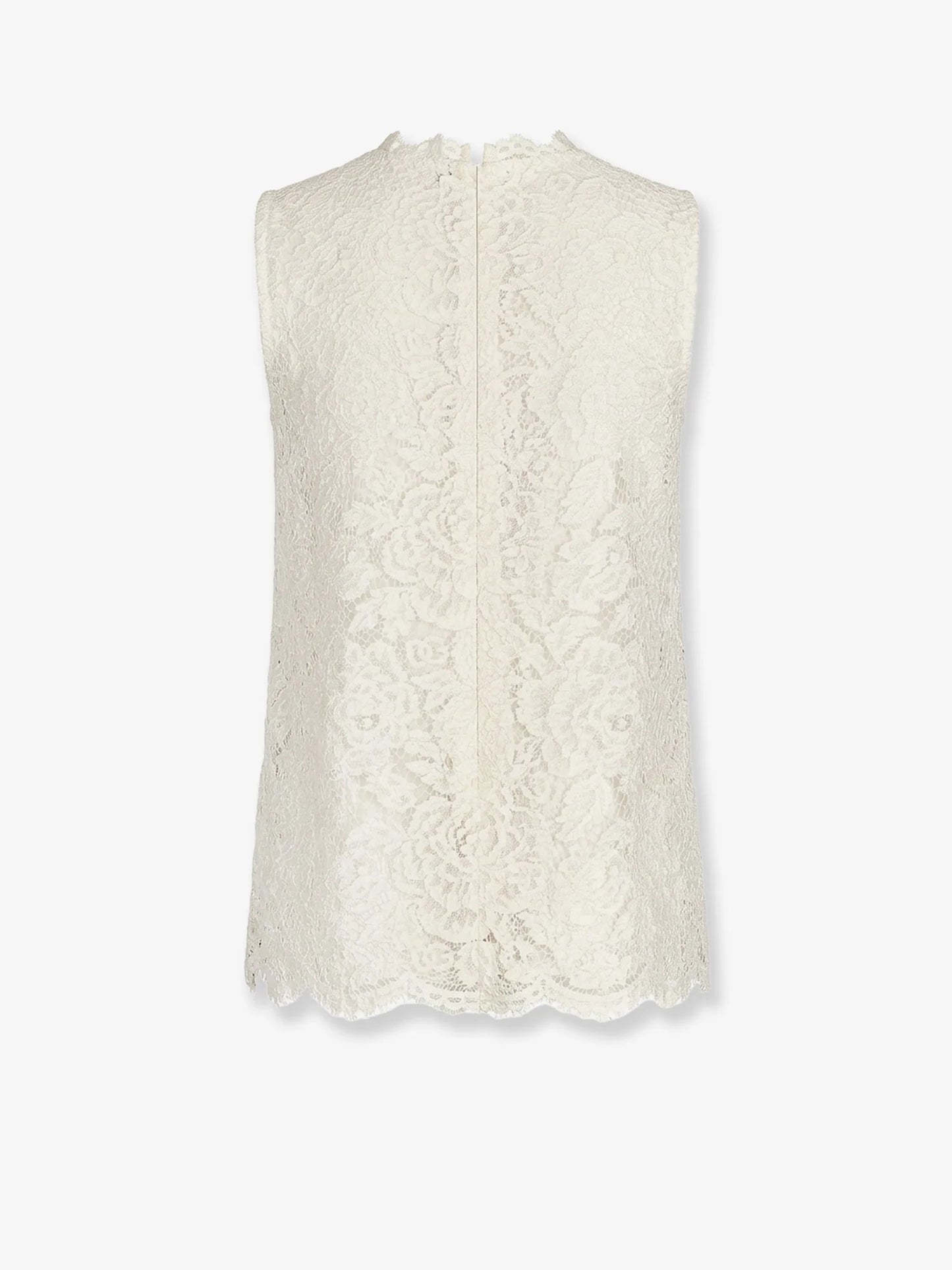 Dolce & Gabbana Logoed Stretch Lace Top