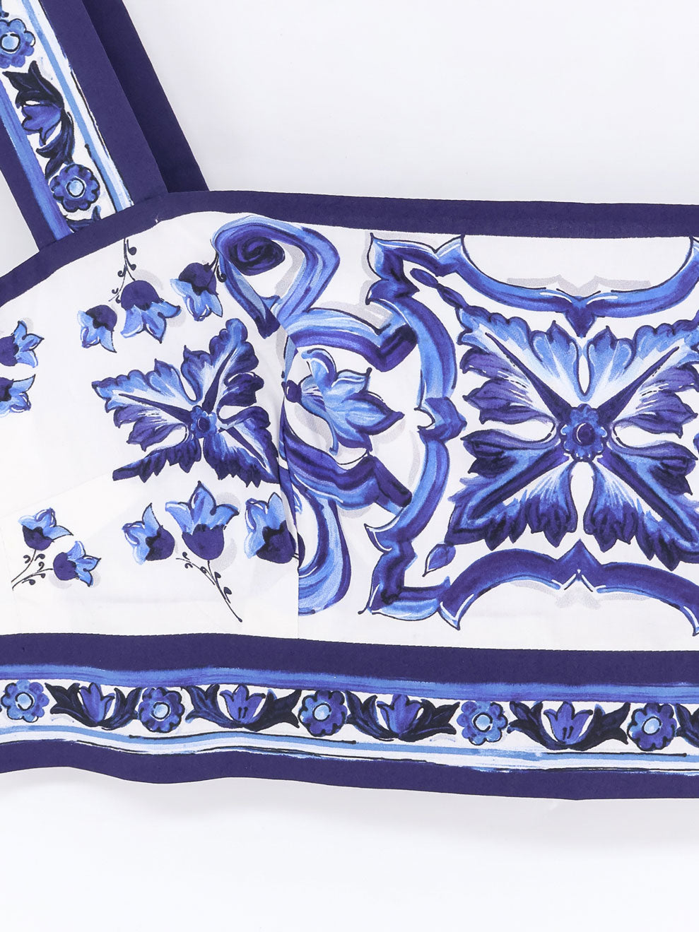 Dolce & Gabbana Cotton top with Maiolica print - Blu