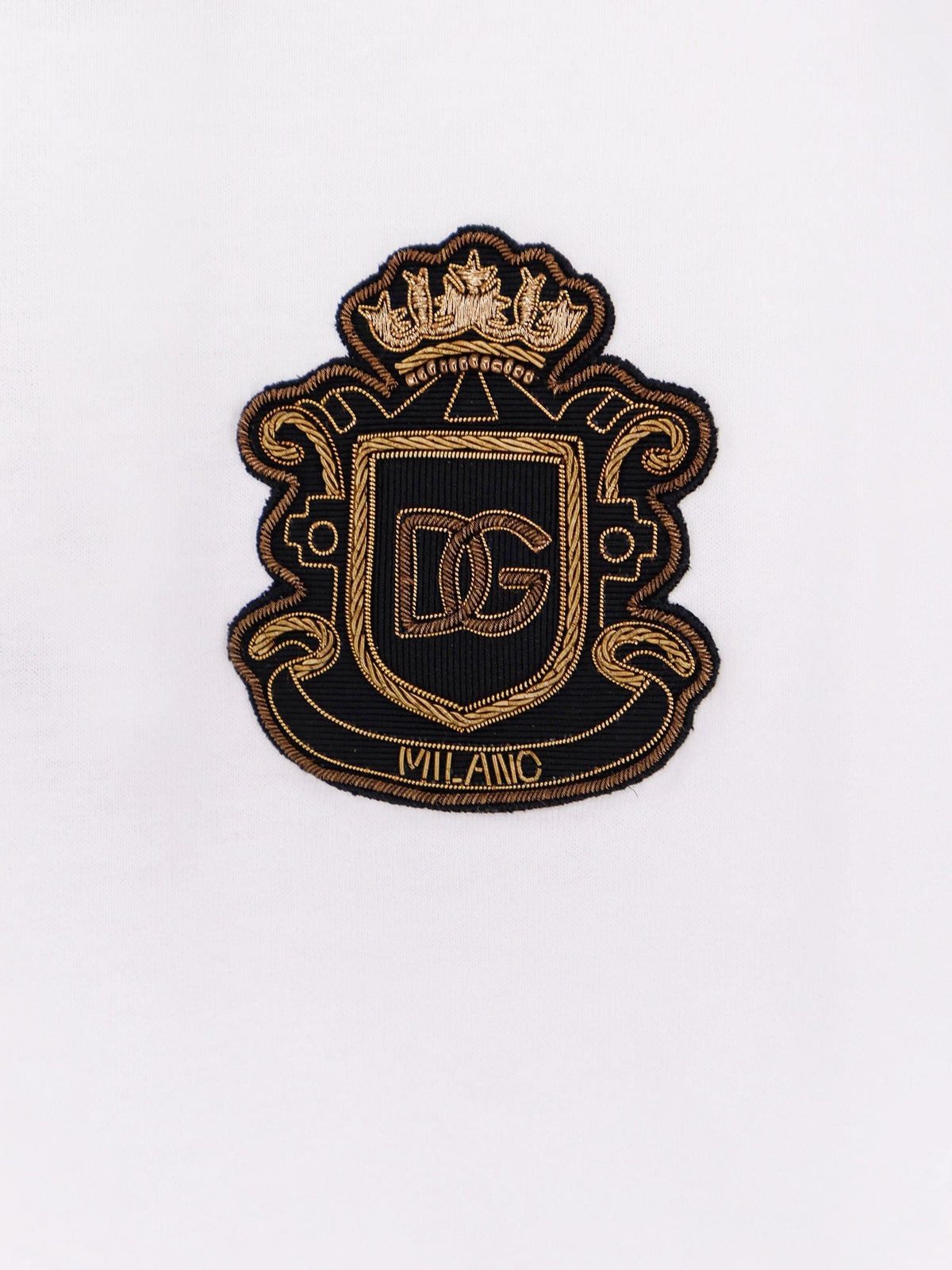 Dolce & Gabbana Cotton t-shirt with iconic logo patch - Bianco Ottico
