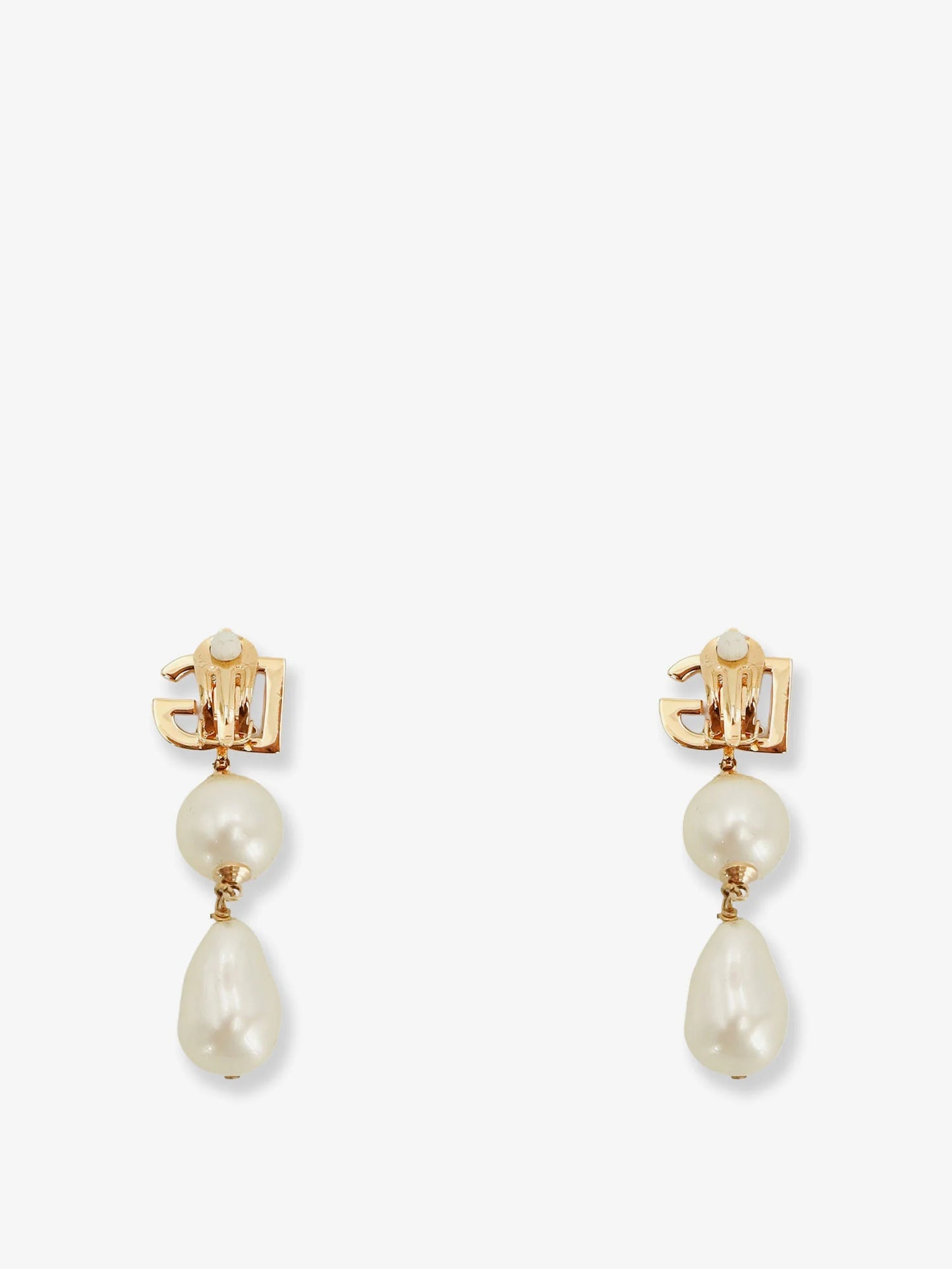 Dolce & Gabbana Brass Earrings With Dg Logo