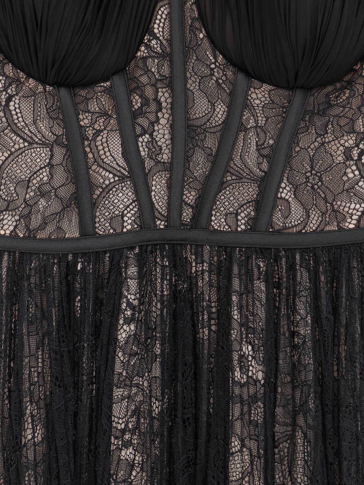 Elisabetta Franchi Events lace dress - Nero/Nude