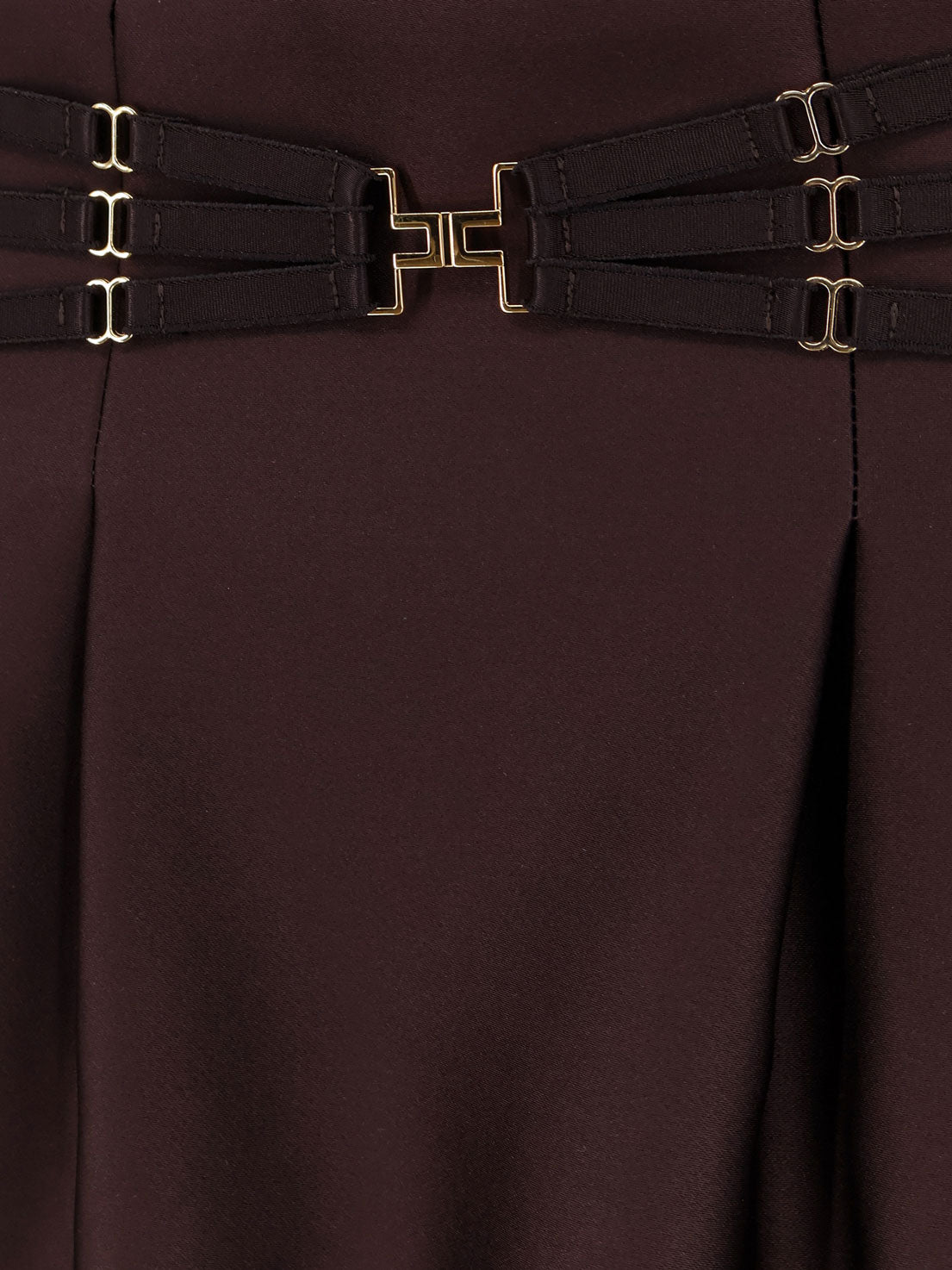 Elisabetta Franchi Satin mini skirt - Cacao