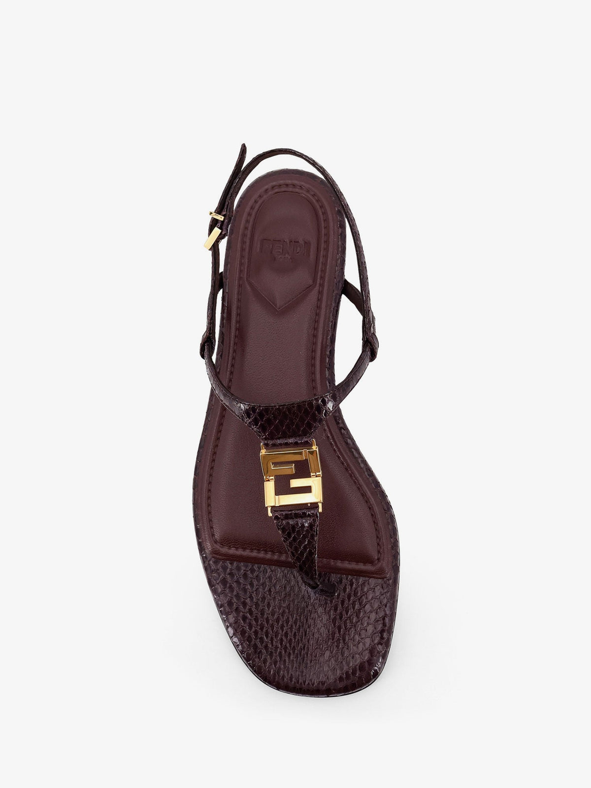 Fendi Fold leather sandals with reptile effect - Black Purple
