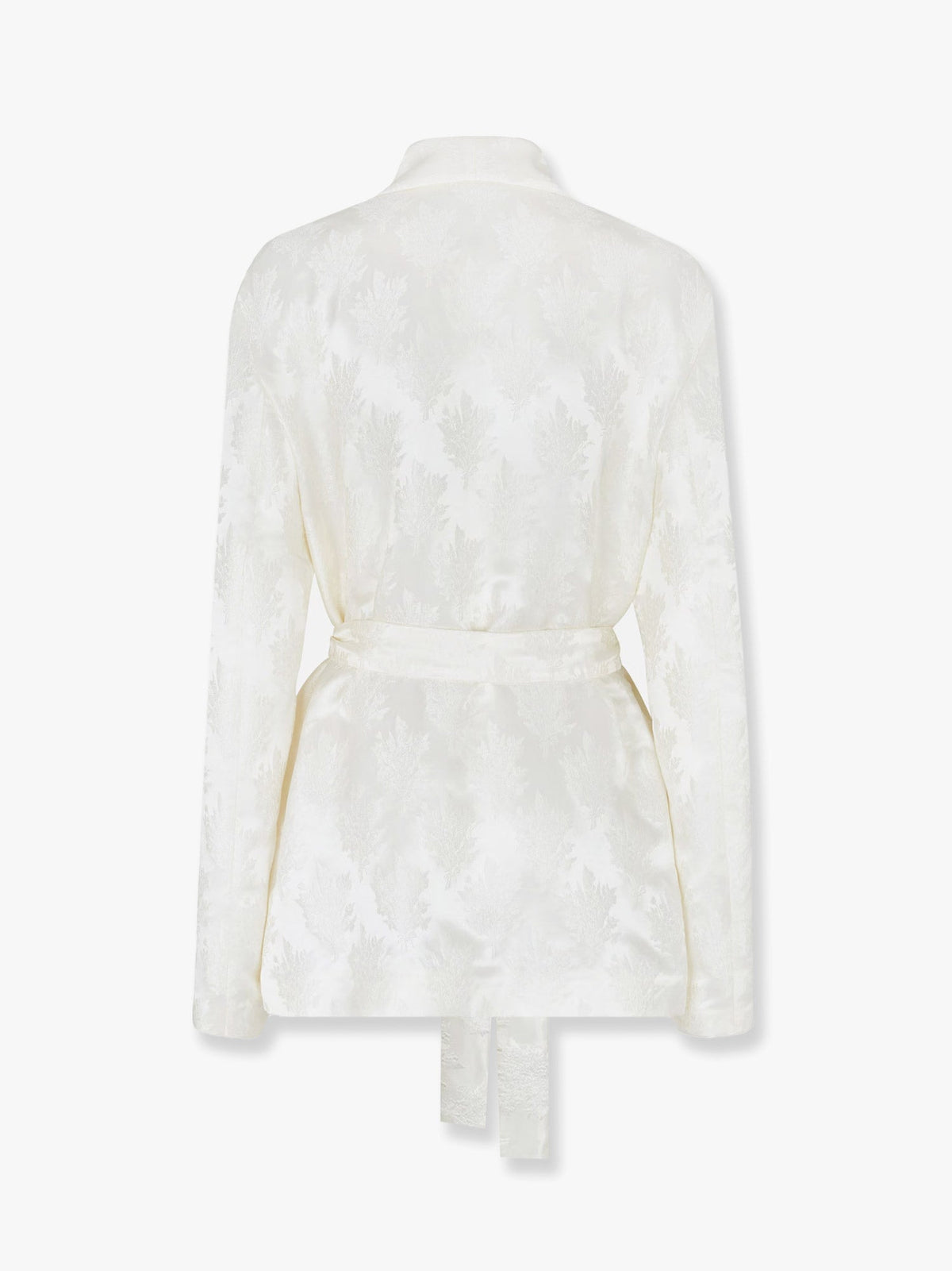 Fendi Jacquard silk blazer with floral motif - Bianco
