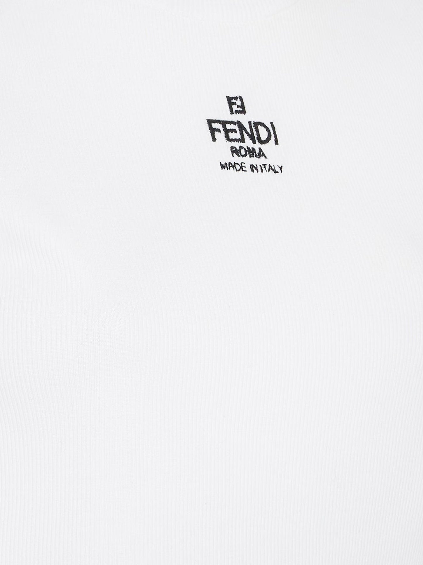 Fendi Cropped Stretch Cotton T Shirt