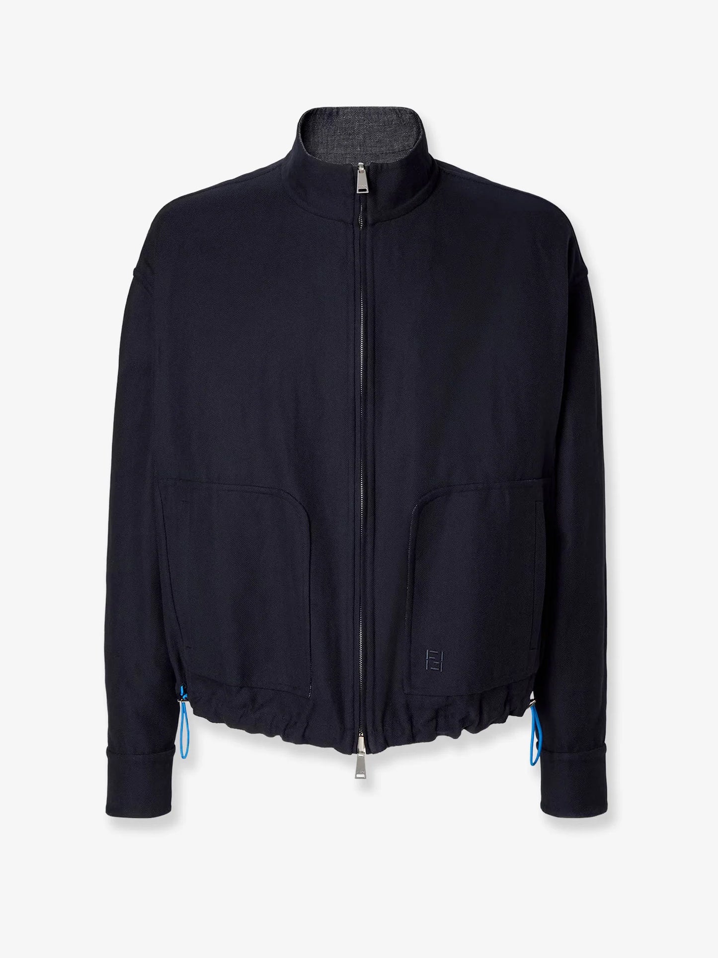 Fendi Reversible Denim Jacket With Embroidered Ff Logo