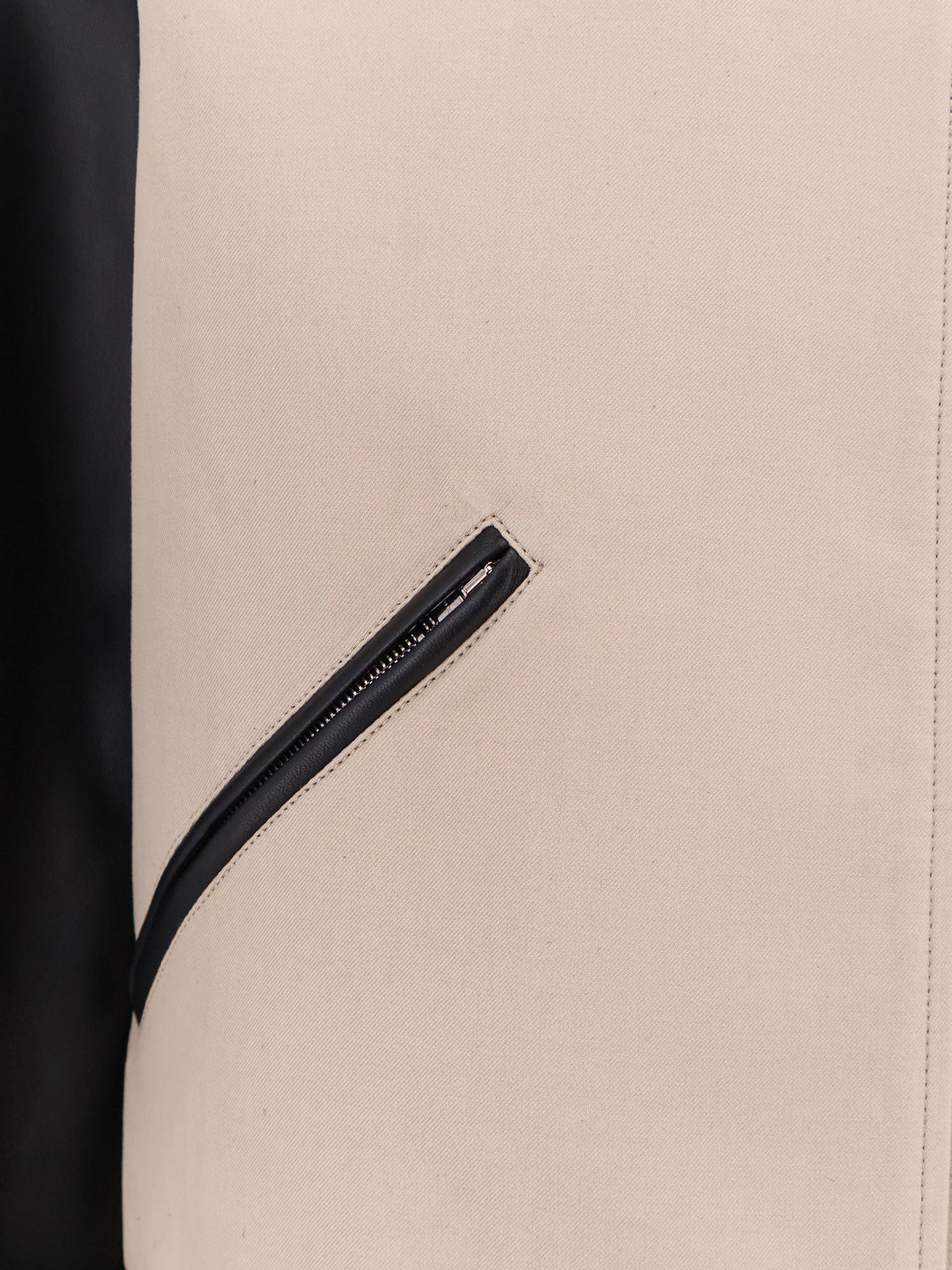 Givenchy Cotton Jacket with leather sleeves - Black/Beige