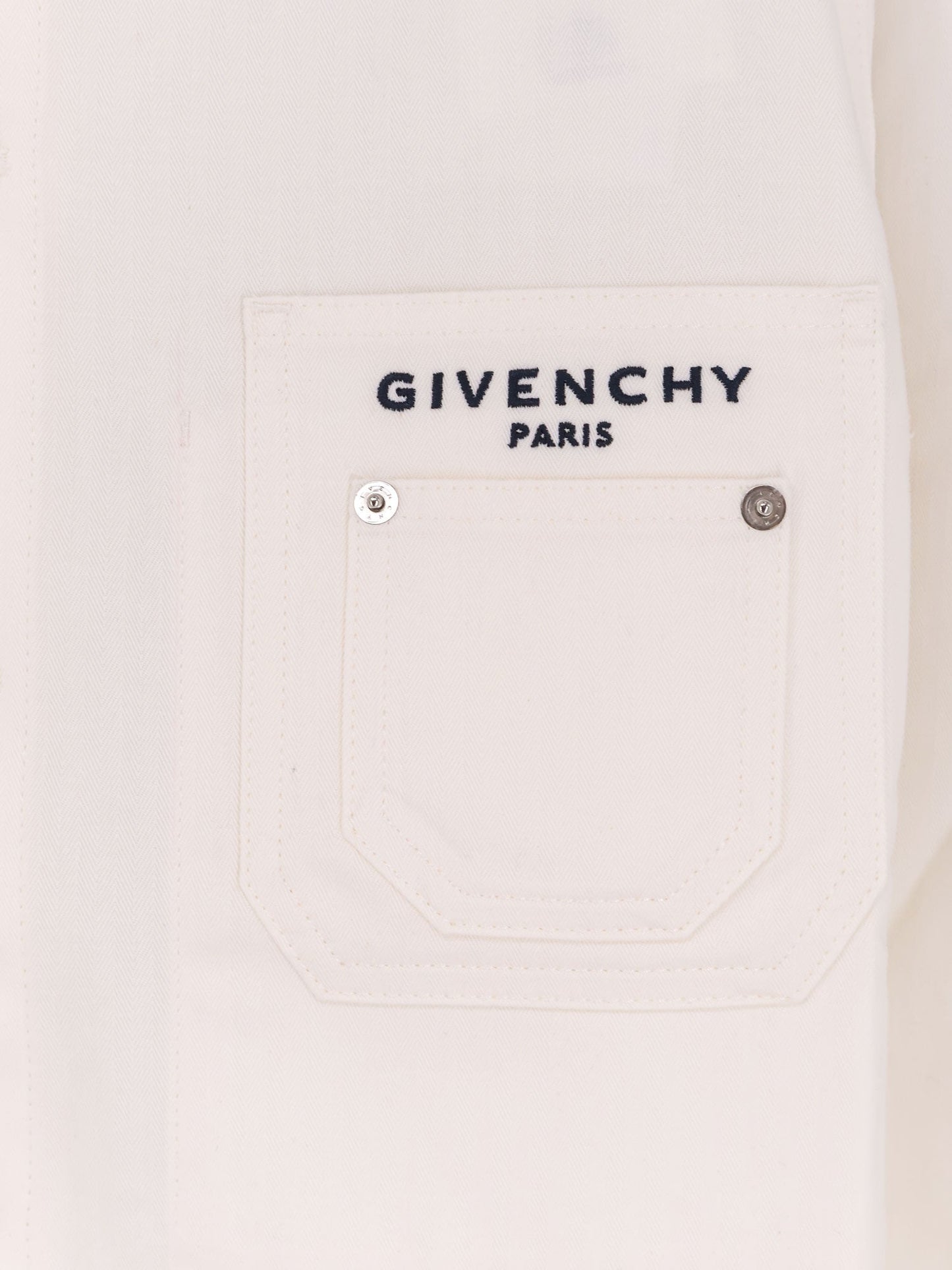 Givenchy Denim jacket with iconic lettering logo on the front - White