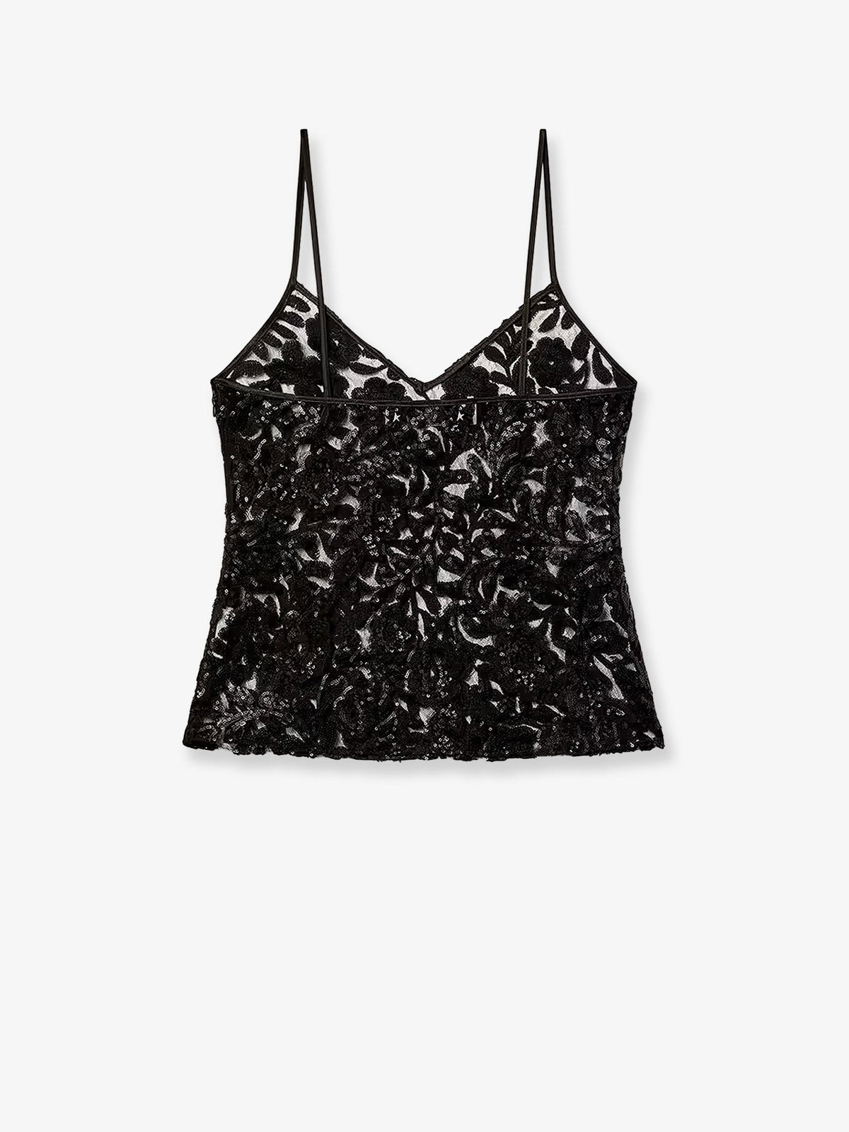 Golden Goose Deluxe Brand Tulle top with sequins embroidery - Black