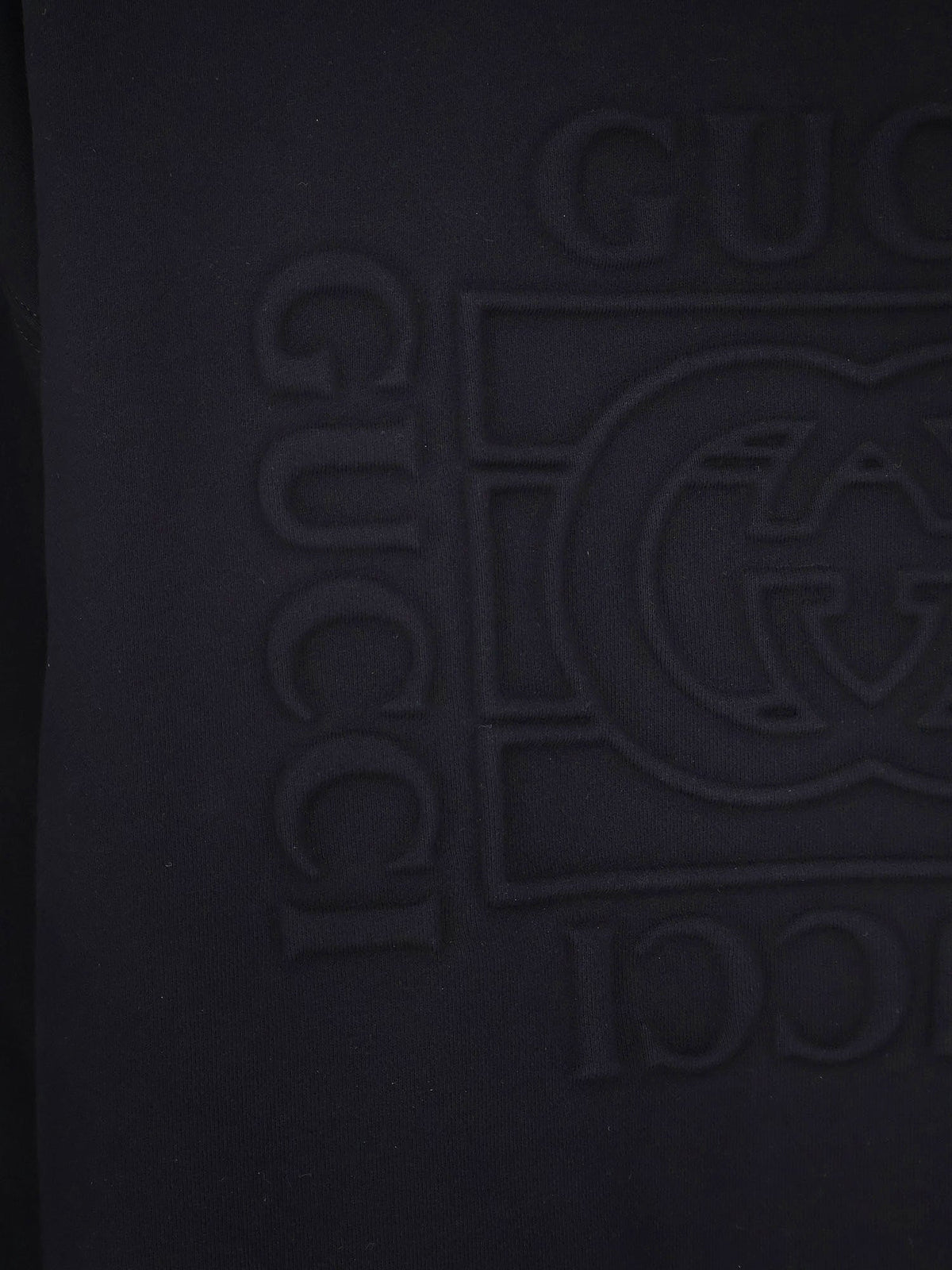 Gucci Cotton sweatshirt with frontal embossed logo - Black Mix