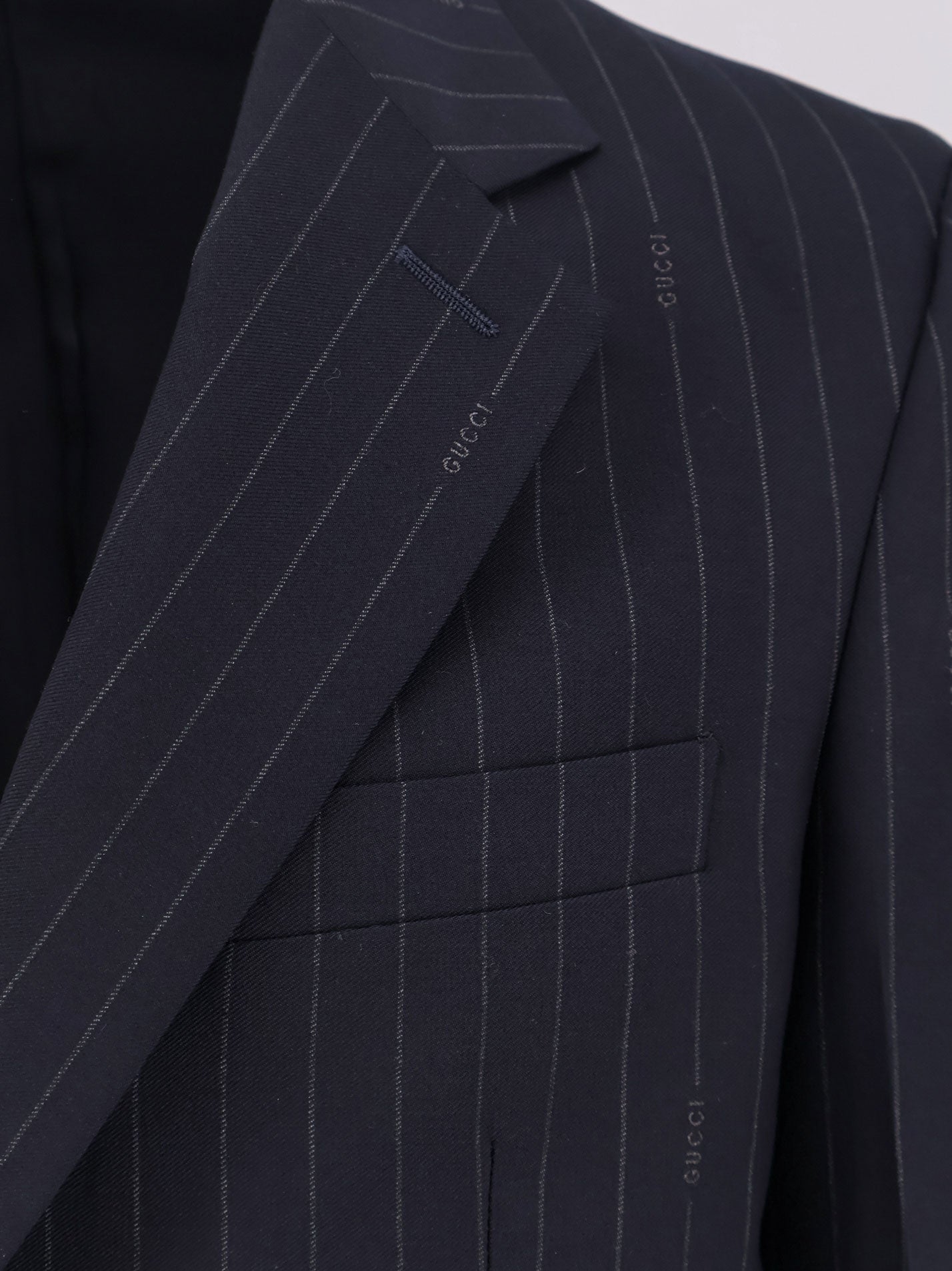 Gucci Gucci pinstripe wool single-breasted blazer - Blue Grey