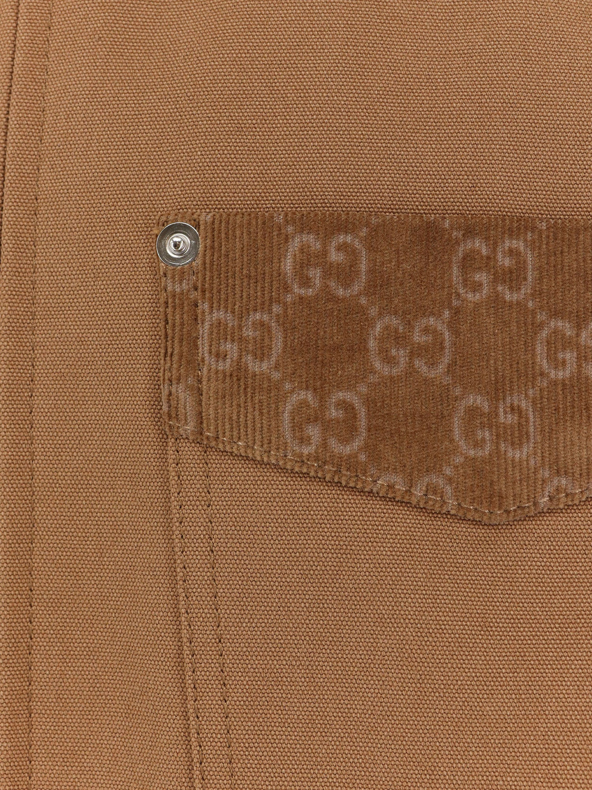 Gucci Canvas Jacket with GG details - Camel