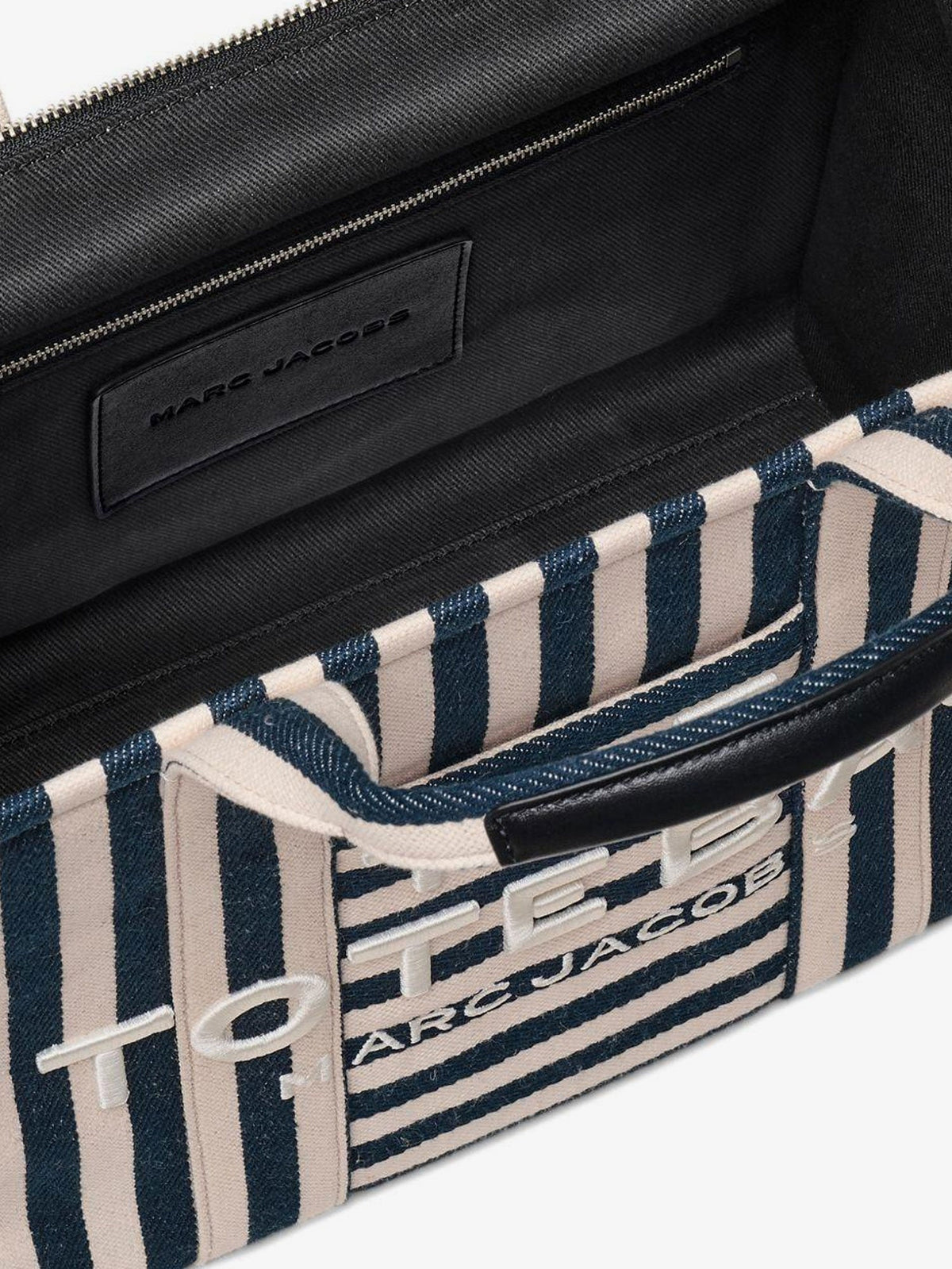 Marc Jacobs The Tote bag canvas handbag with embroidered logo on the front - Blue Sea Multi