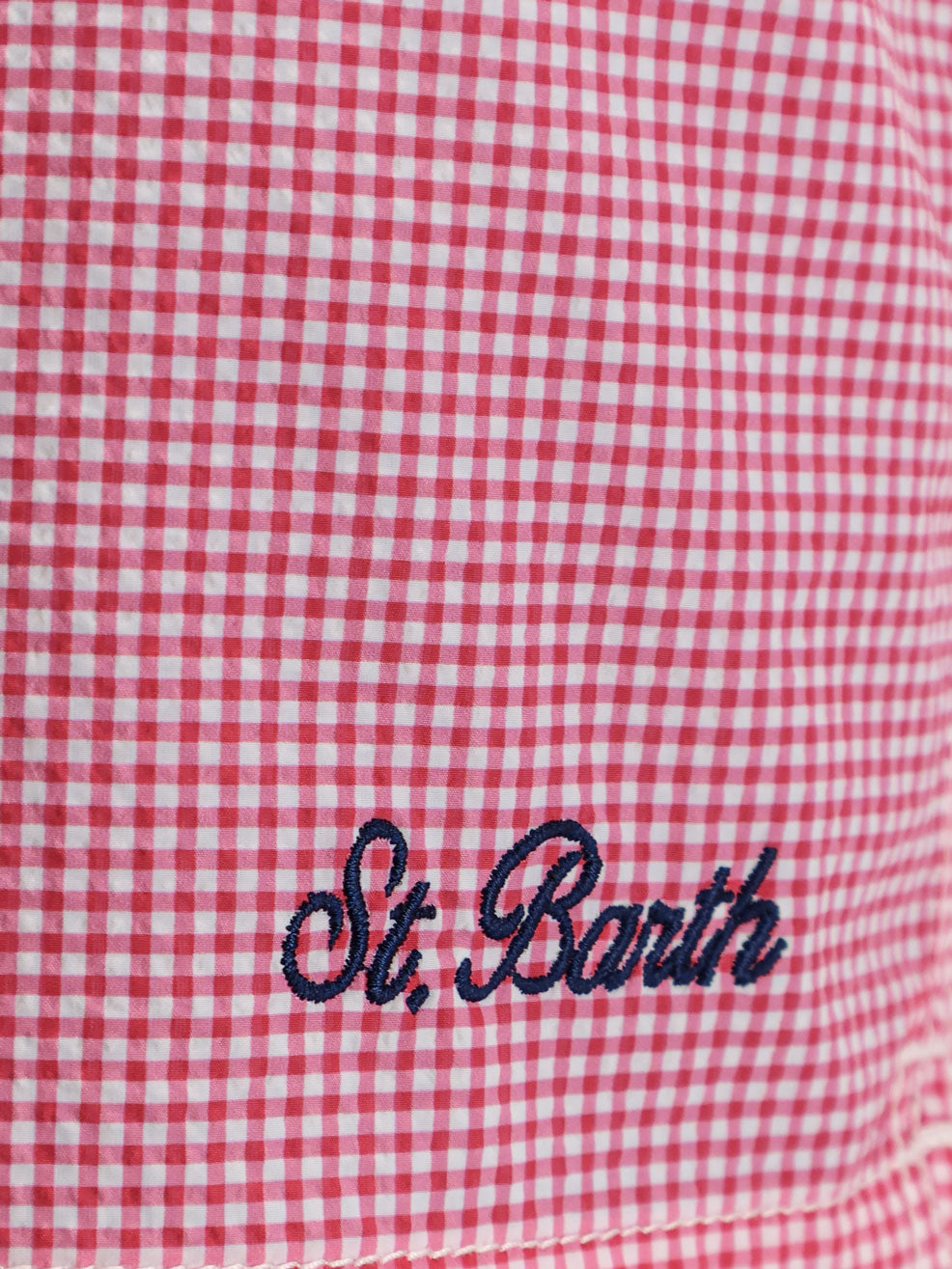 MC2 Saint Barth Patmos nylon swim trunks with vichy pattern - Rosso