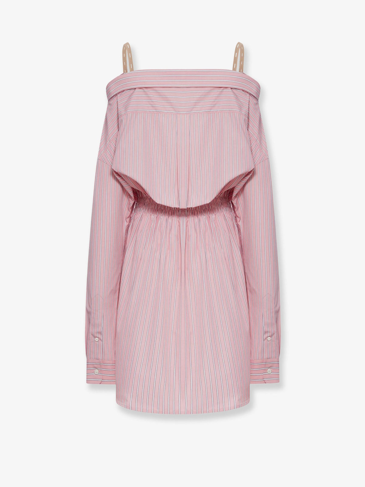 Miu Miu Striped cotton shirt dress - Rosa