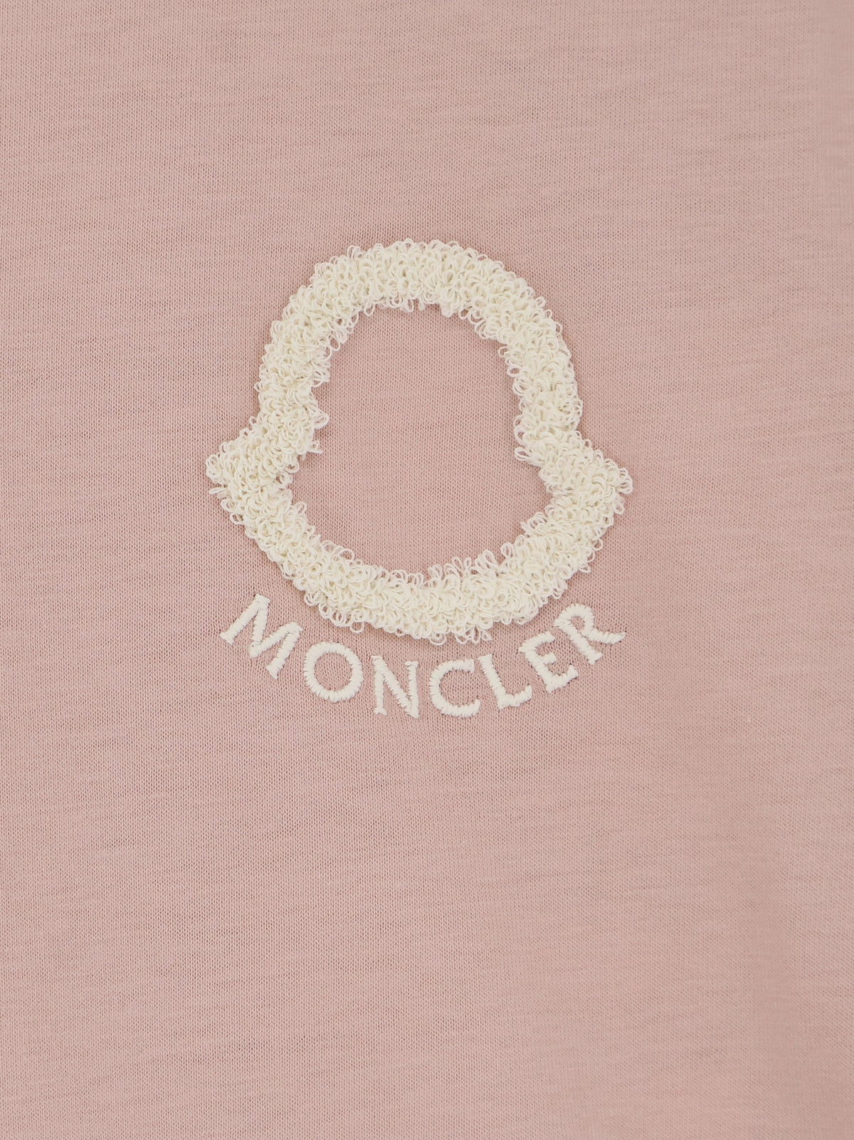 Moncler Cotton T Shirt With Flocked Logo On The Front