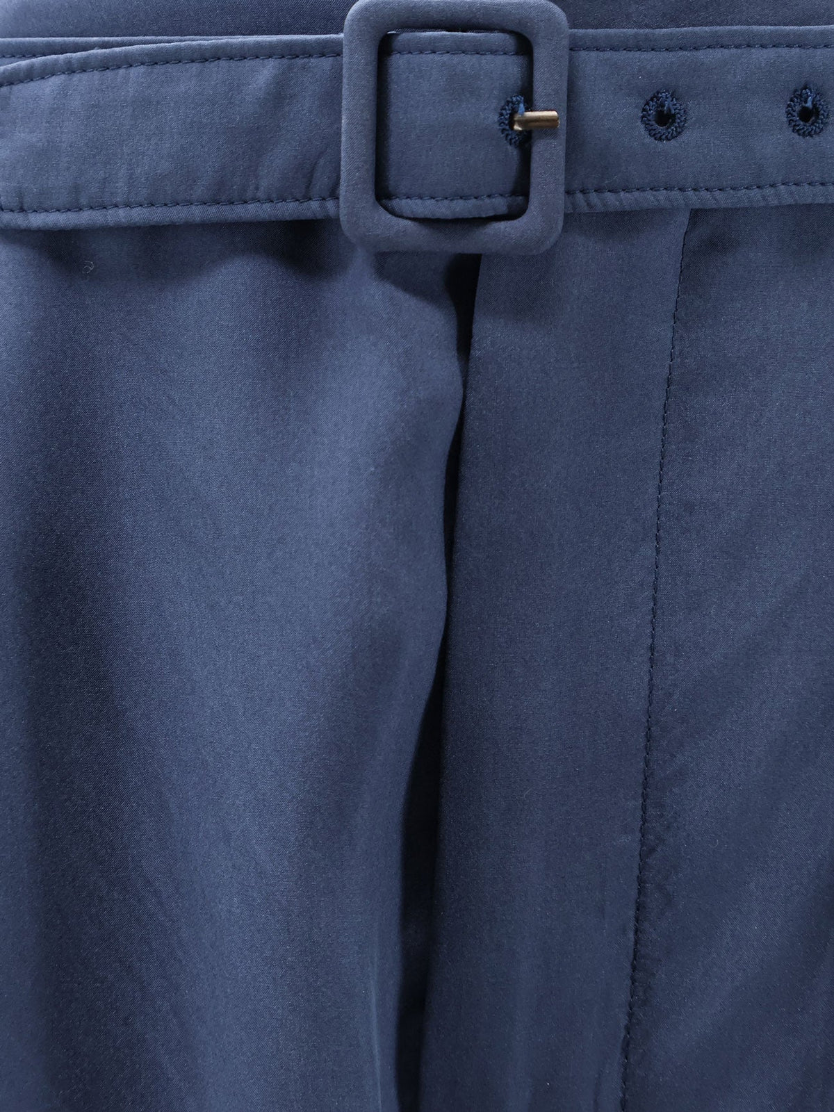Saint Laurent Silk trousers with belt - Bleu Acier