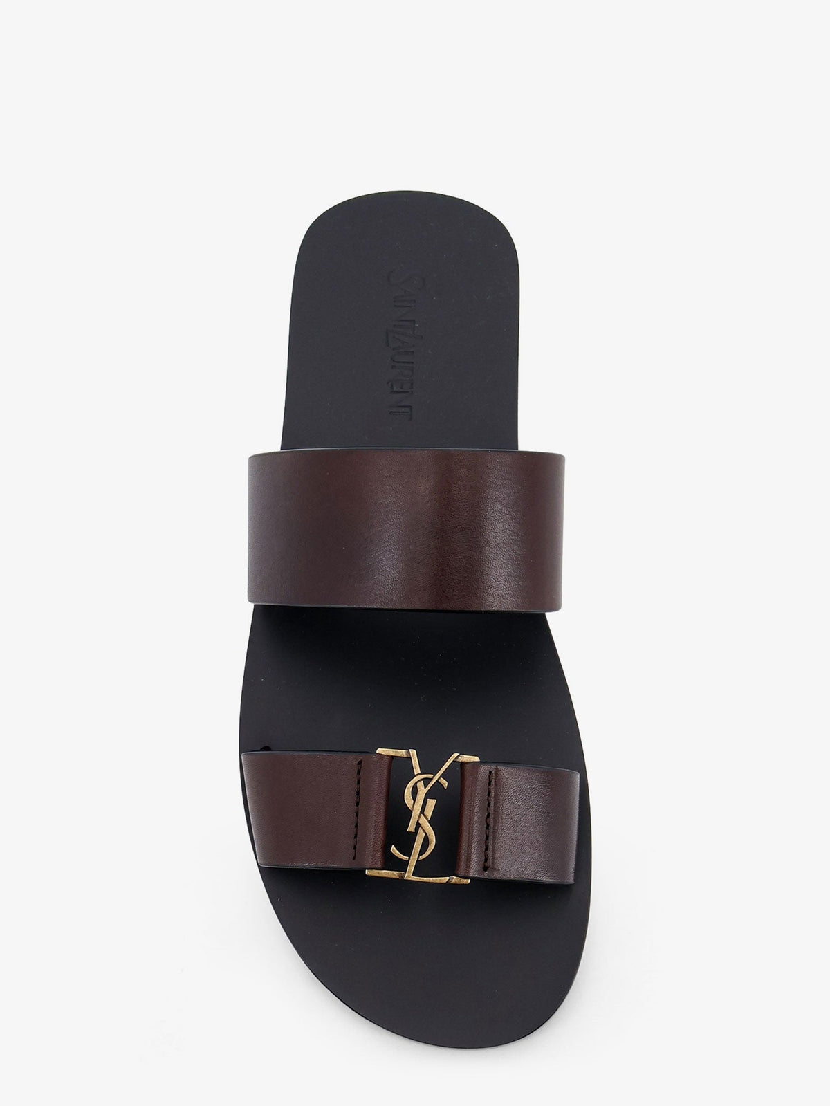 Saint Laurent Babylone leather sandals - Ultra Dark Brown