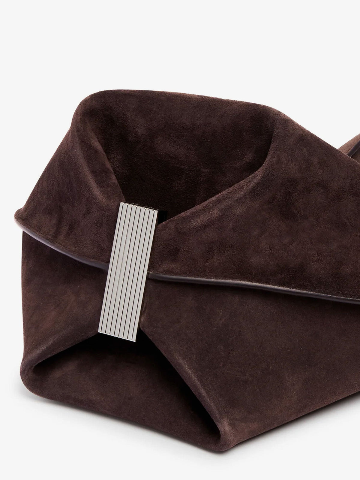 The Attico La Scoop suede shoulder bag - Dark Brown