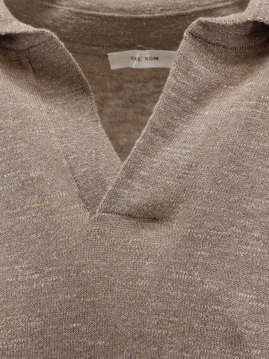 The Row Niosa polo shirt in cotton and linen - Coral Cream