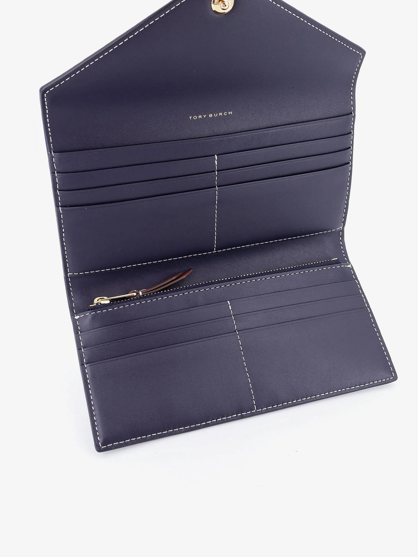 Tory Burch T Monogram Envelope Leather And T Monogram Fabric Wallet