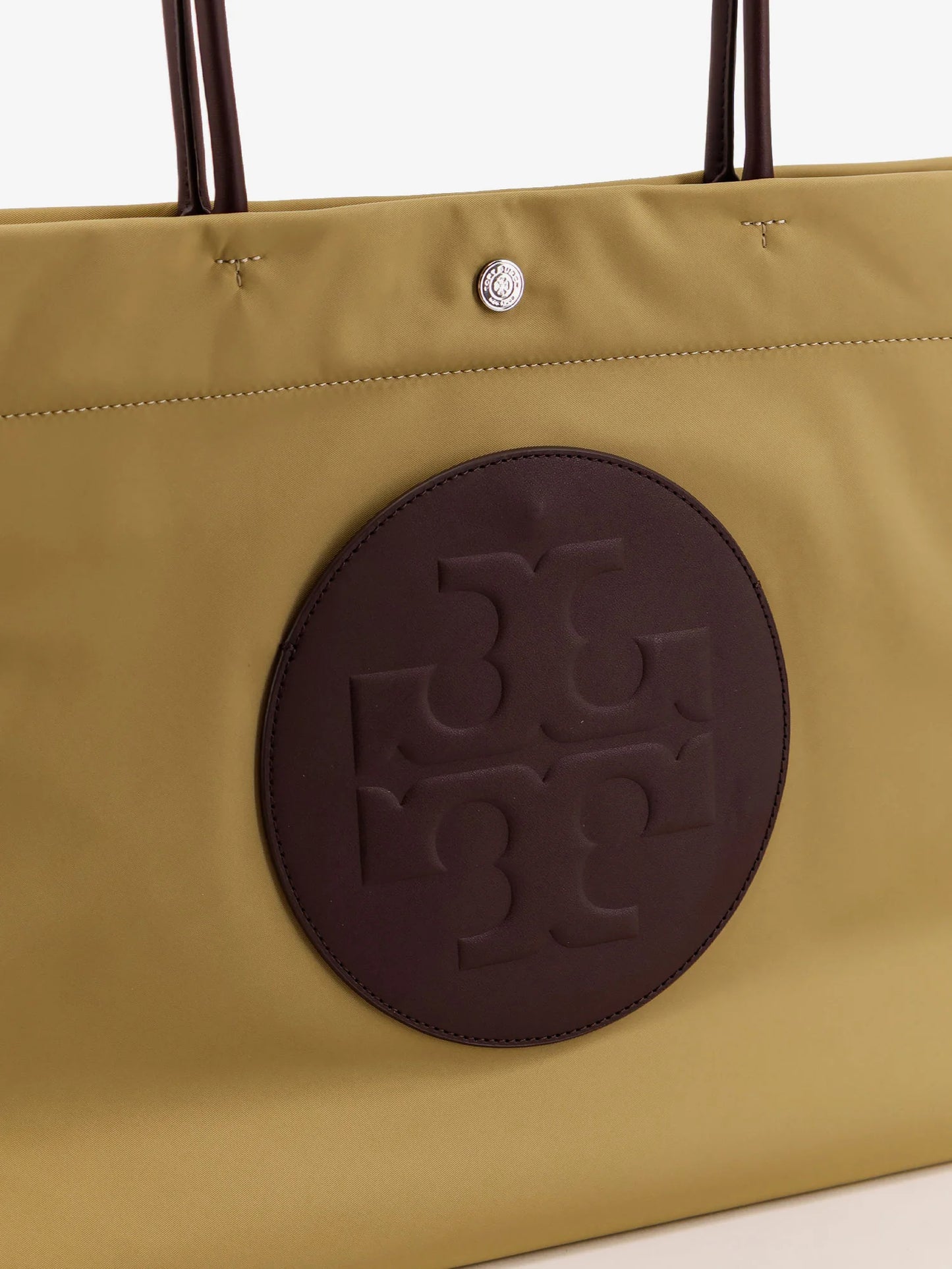 Tory Burch Ella Twist Nylon Shoulder Bag With Maxi Front Logo Patch