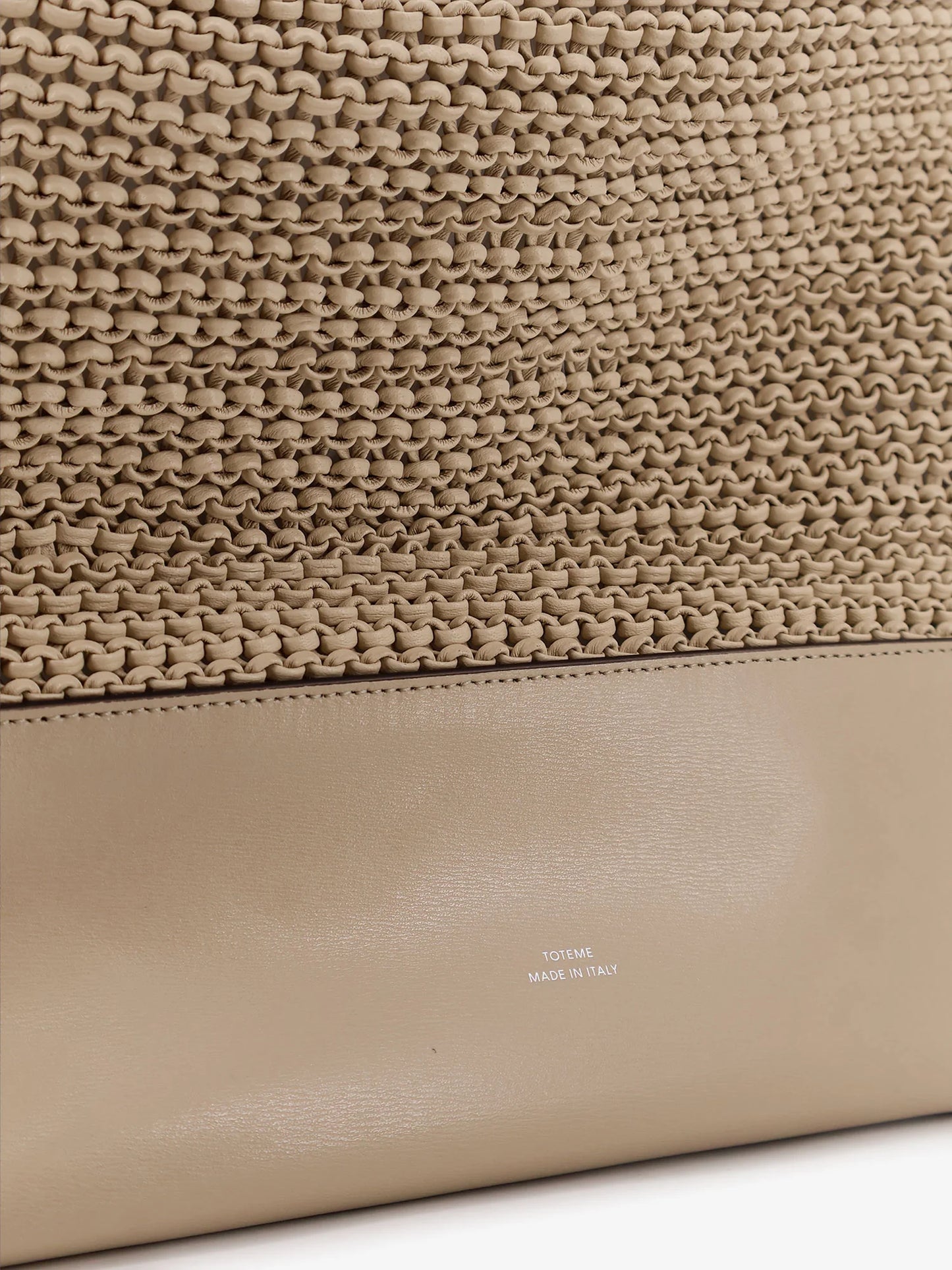 Toteme Leather Shoulder Bag With Woven Pattern