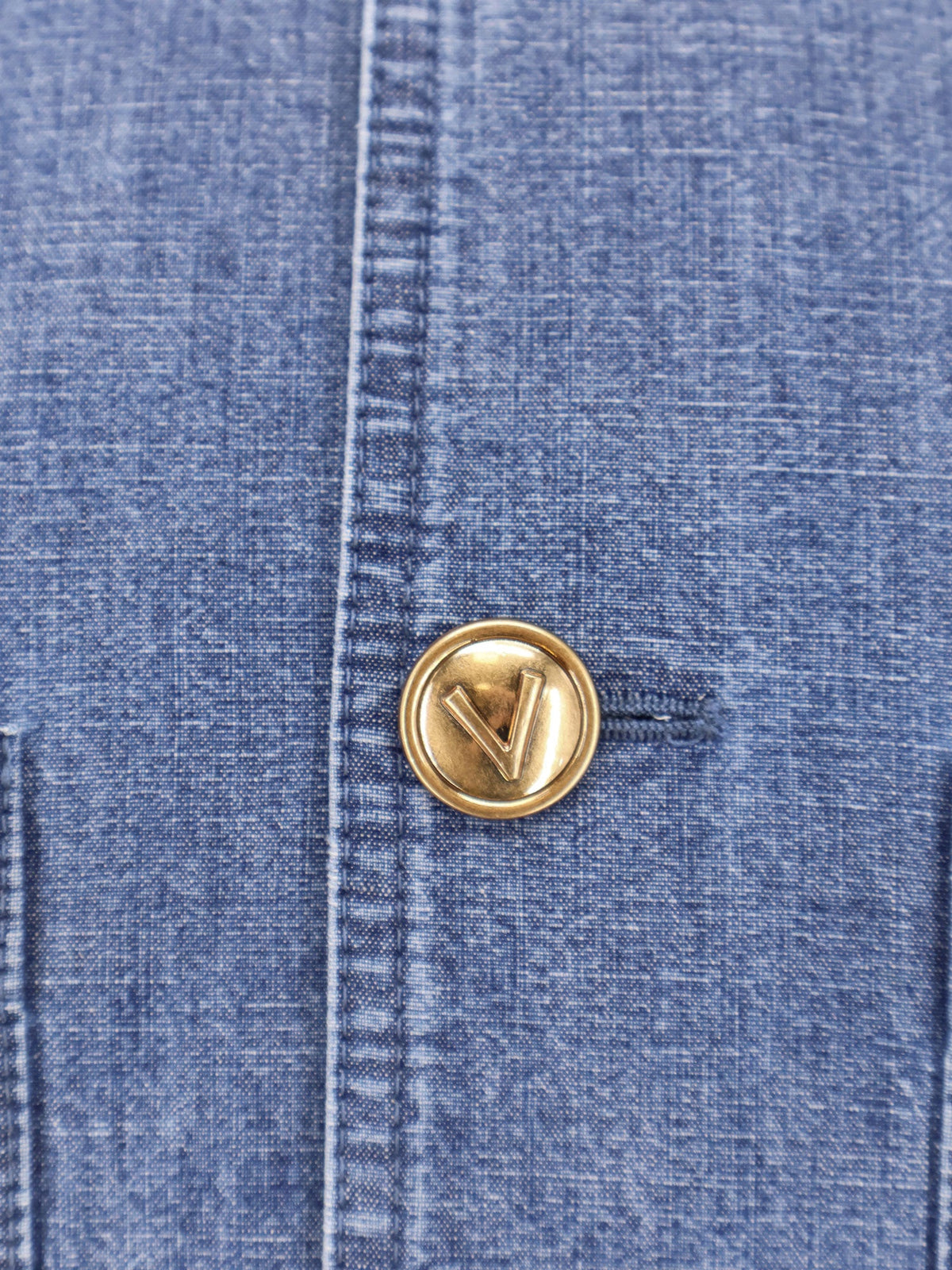Valentino Valentino Denim Sahariana Jacket - Medium Blue Denim