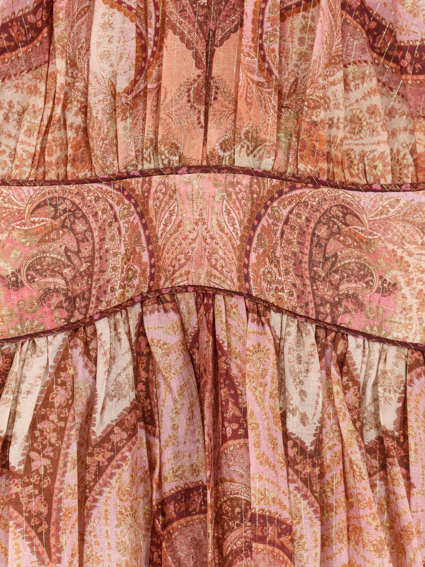 Zimmermann Cotton and silk blend Wanderlust long dress - Tapestry Burgundy Multi