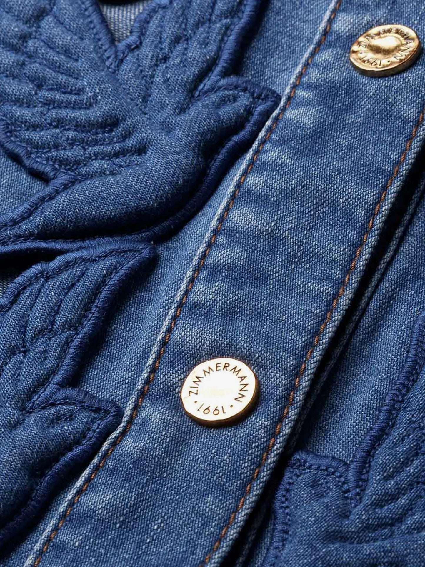Zimmermann Denim Shirt With Cut Out Embroidery