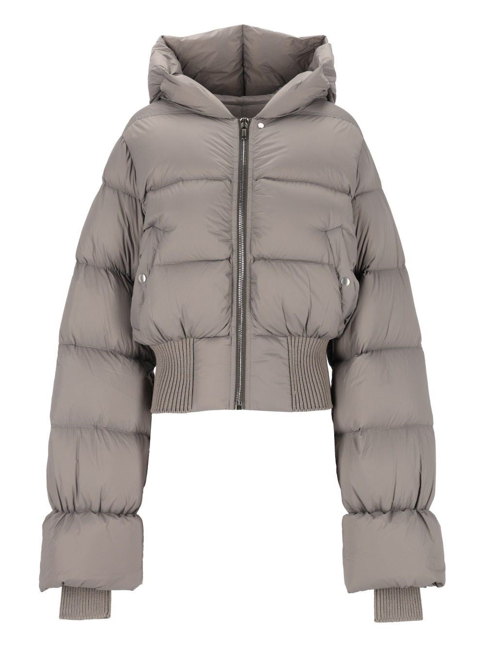 Rick Owens Short Down Jacket With Hood - Green