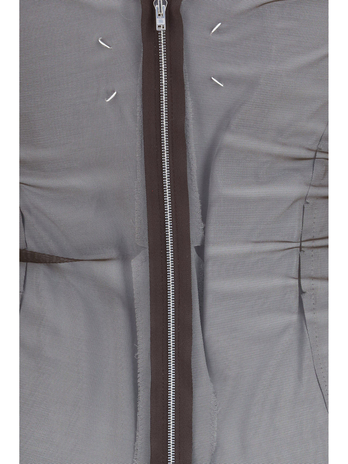 Maison Margiela Semi-sheer midi Dress - Brown/Light Grey