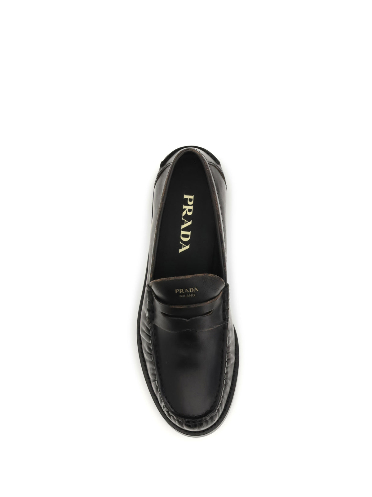 Prada Leather Loafers - Nero+Cuoio