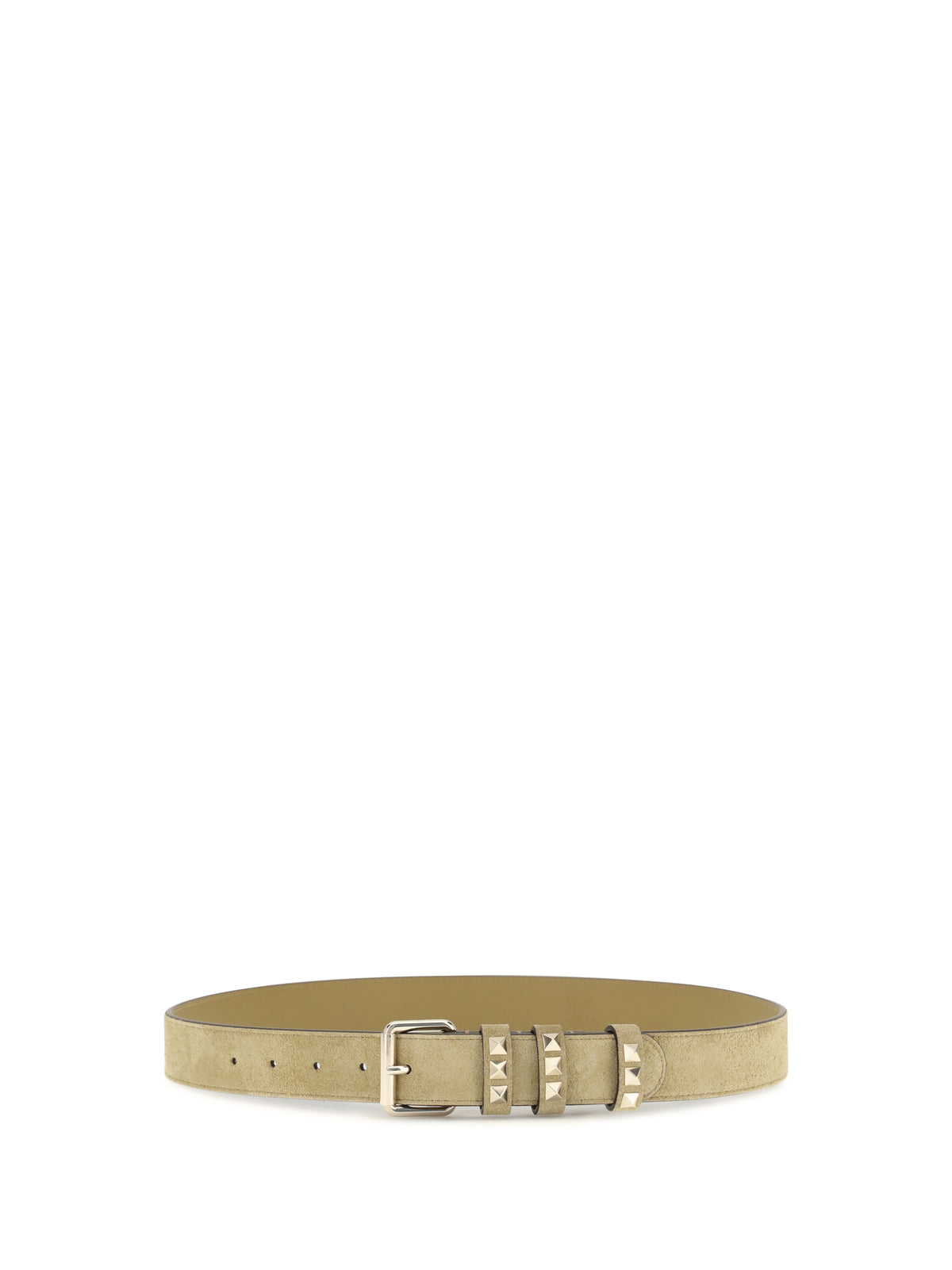 Valentino Garavani Rockstud suede Belt - Havana Beige