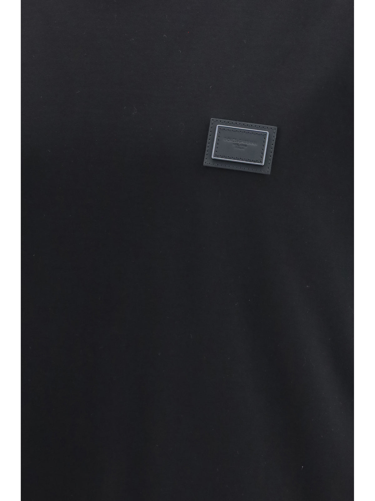 Dolce & Gabbana Cotton T-shirt with logo plaque - Black