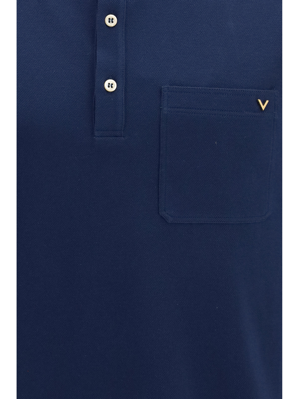 Valentino Cotton piqué Polo with VLogo - Indaco