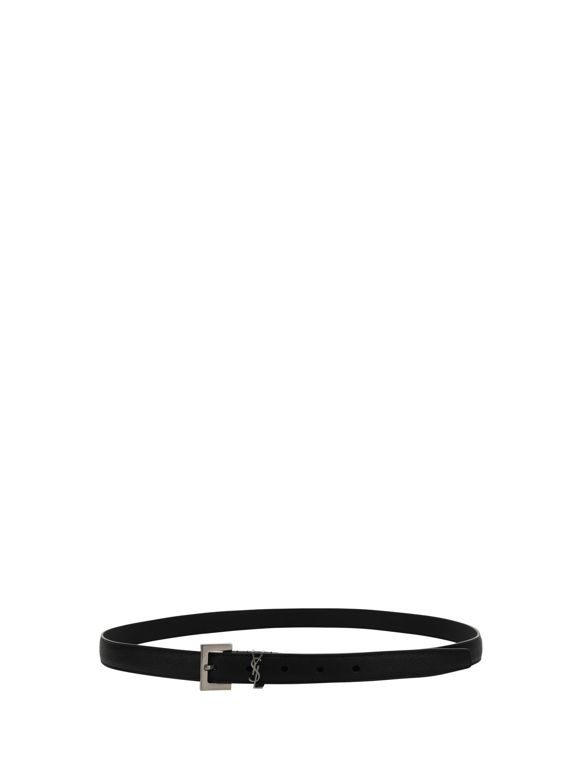 Saint Laurent Cassandre leather Belt - Black