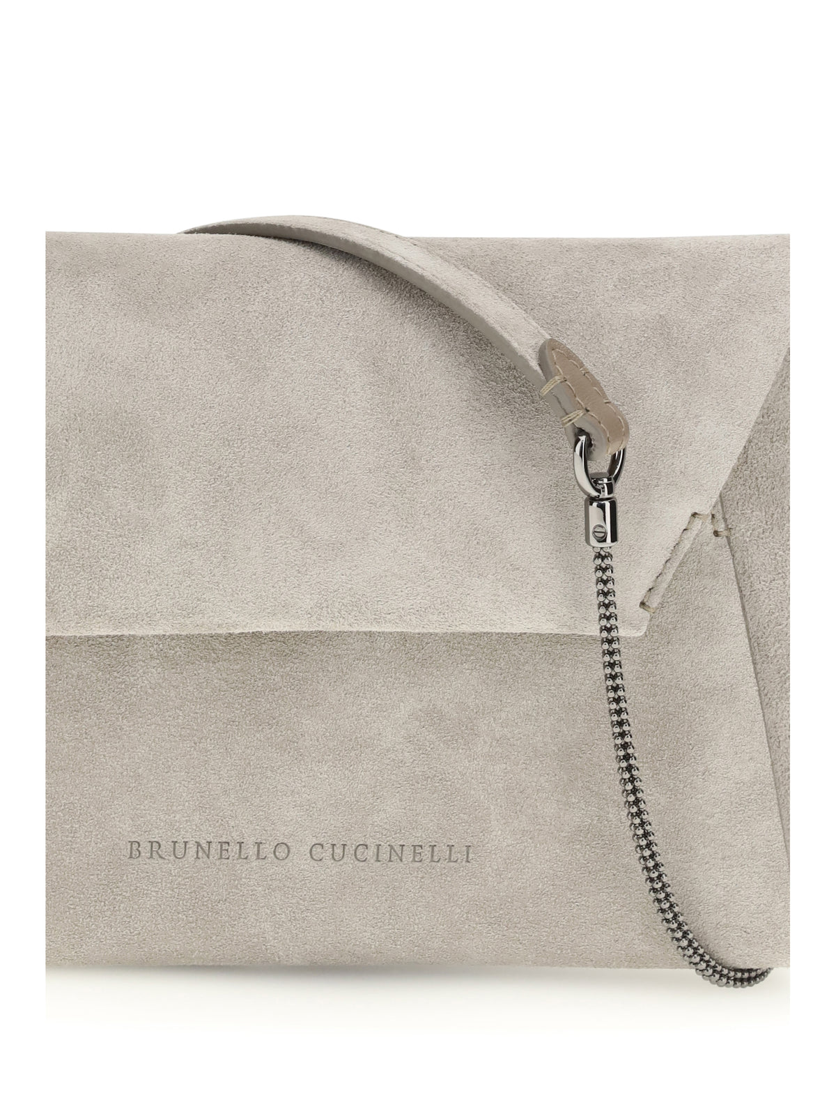Brunello Cucinelli BC Duo suede Clutch Bag - Ice
