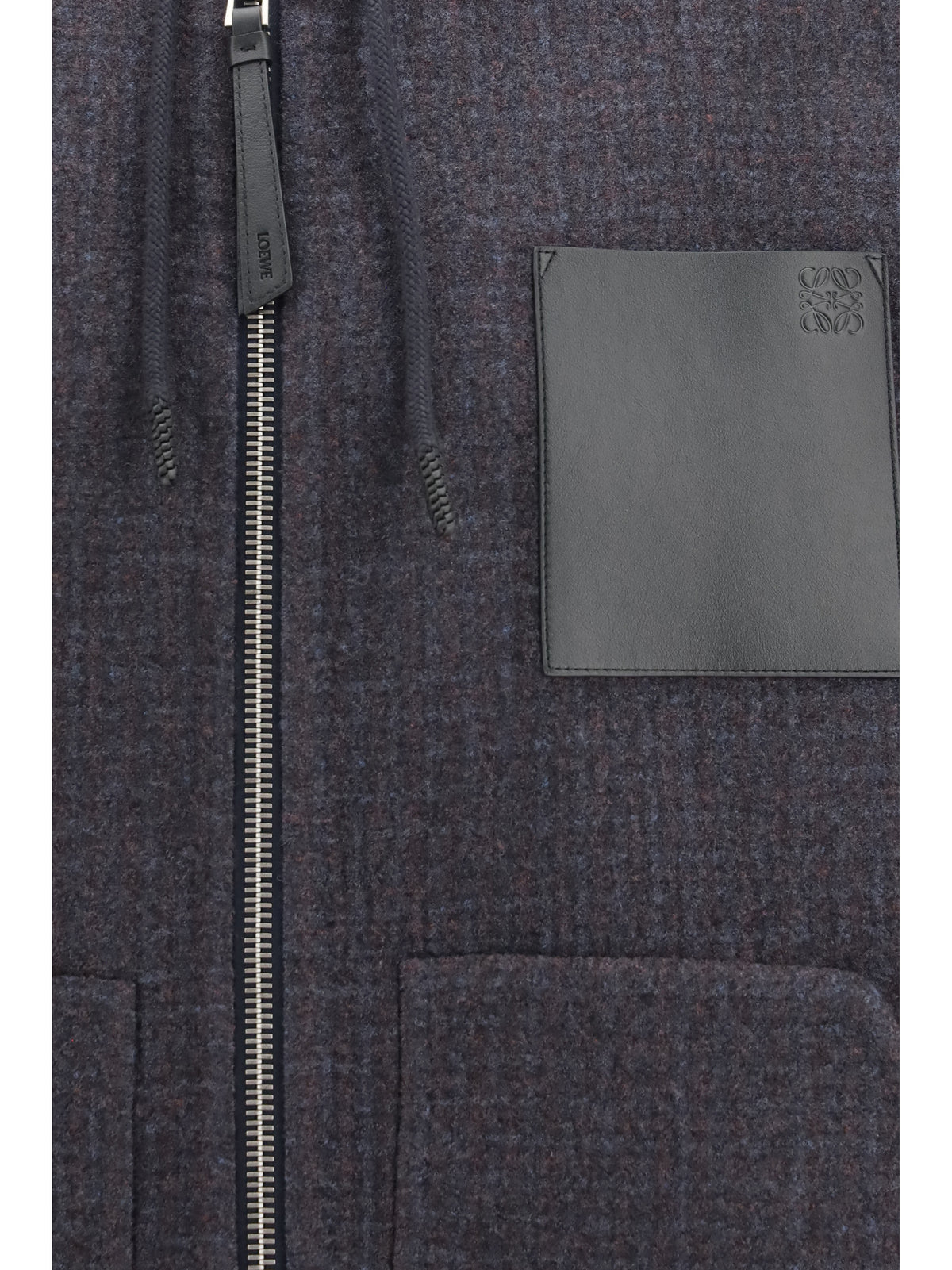 Loewe Wool blend hooded Jacket - Dark Navy Blue