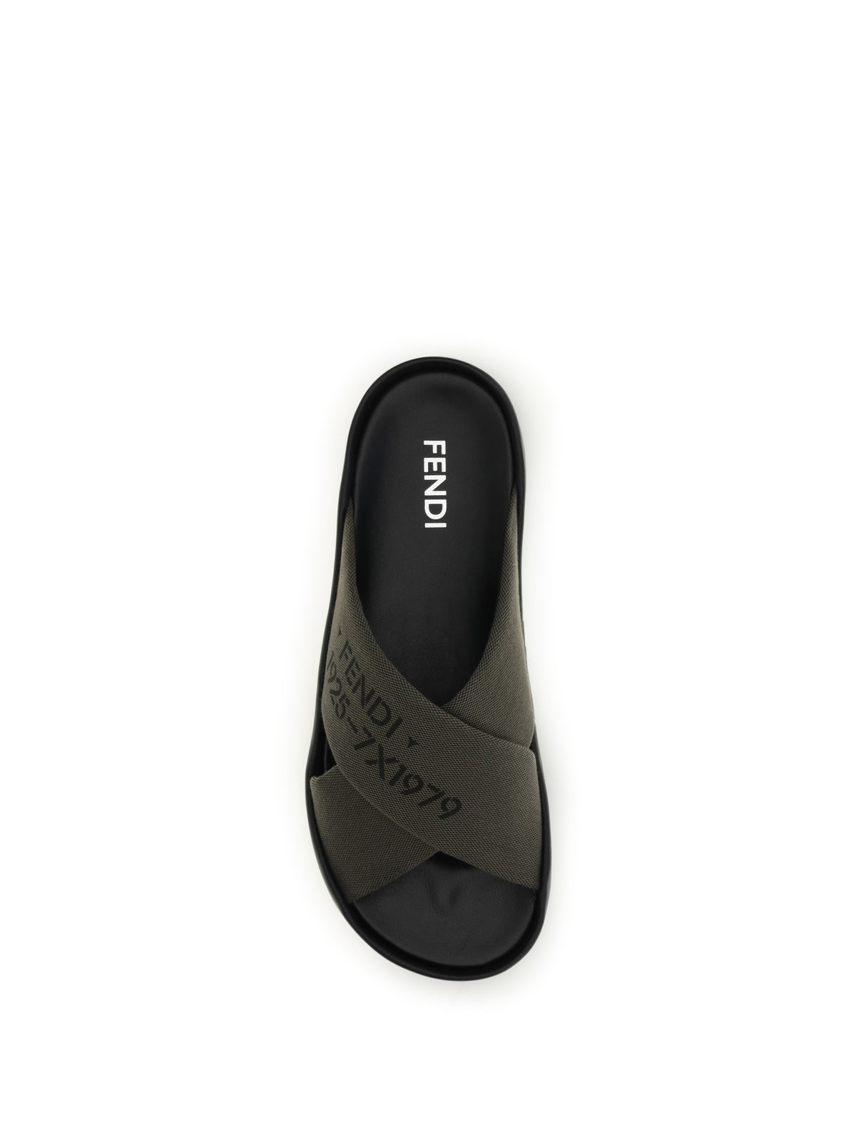 Fendi Double Slide Sandals - V.Militare Nero+Nero