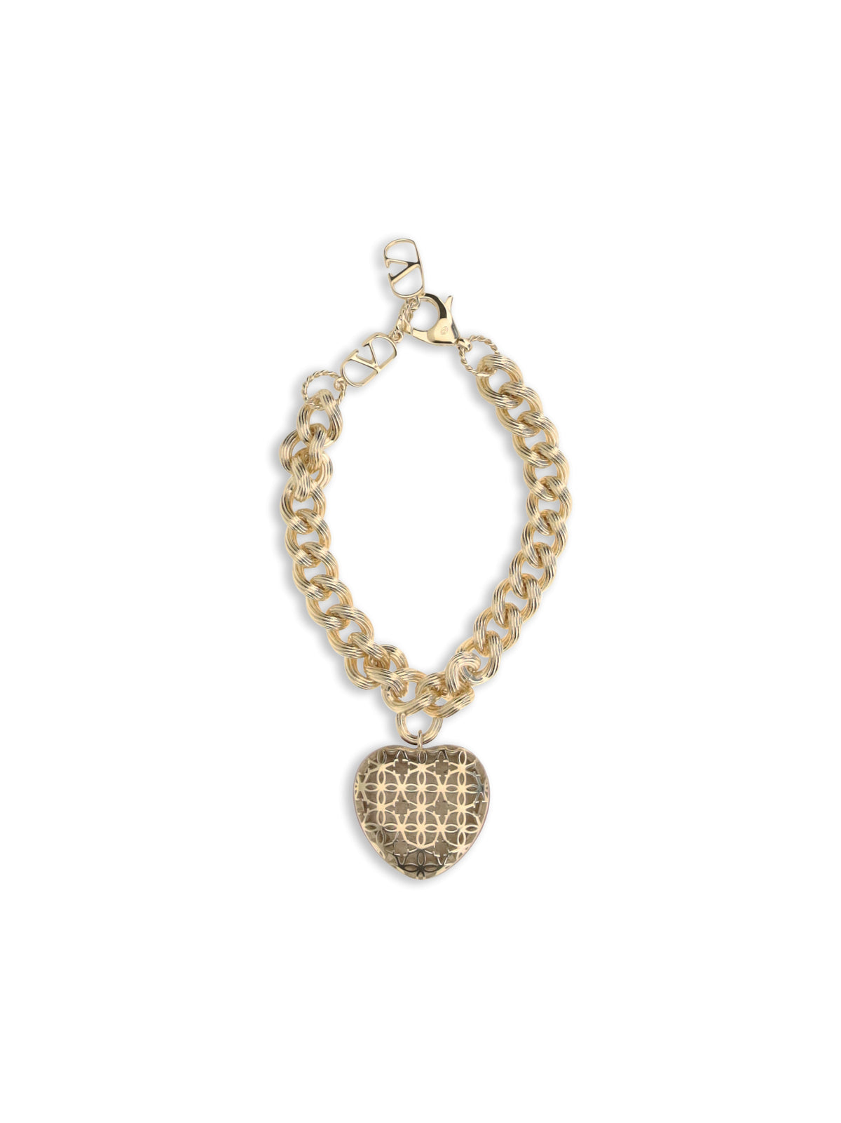 Valentino Garavani Coeur Royal chain Bracelet - Gold/Red