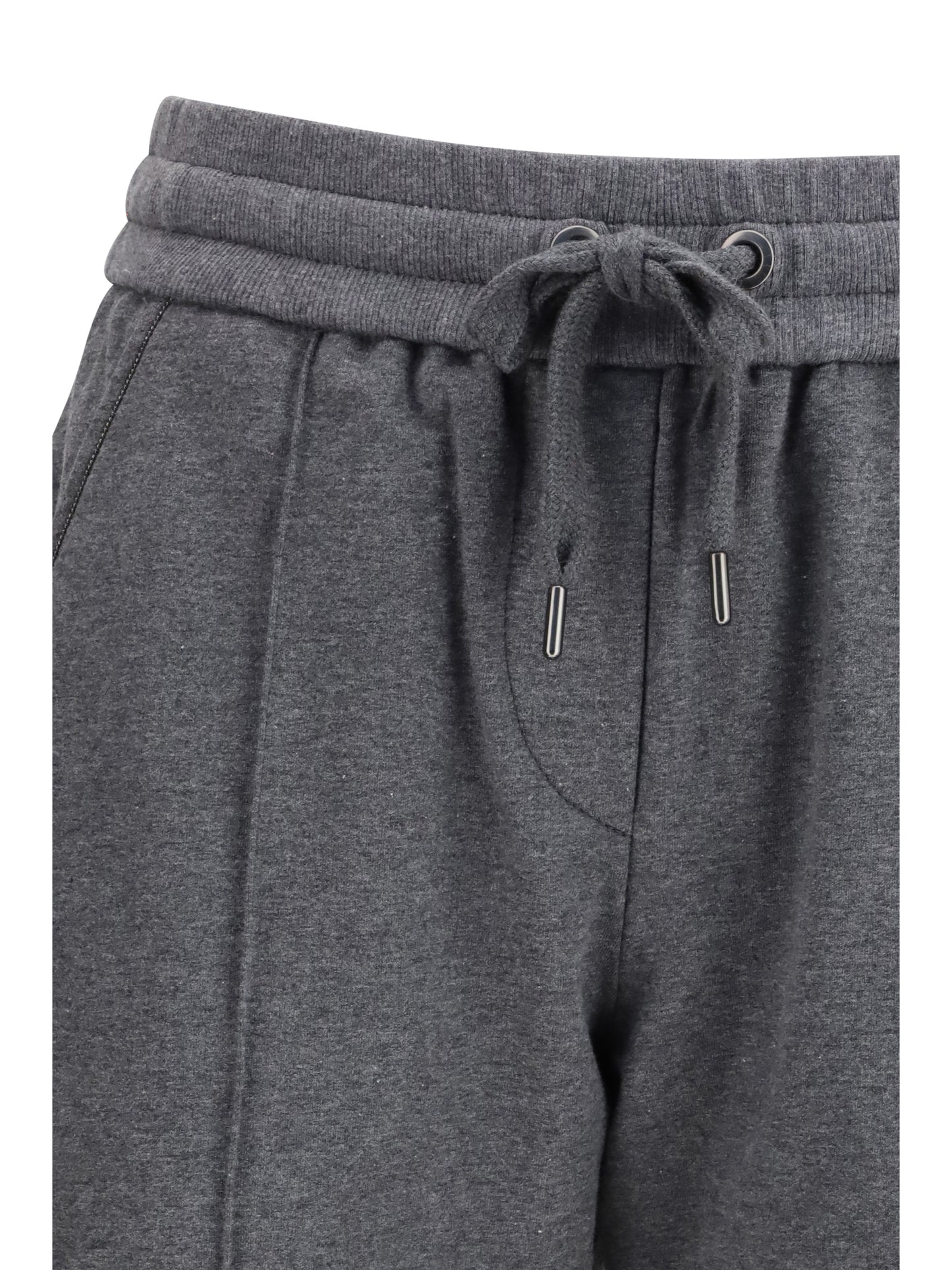 BRUNELLO CUCINELLI Track stretch-fleece Trousers with monili detailing