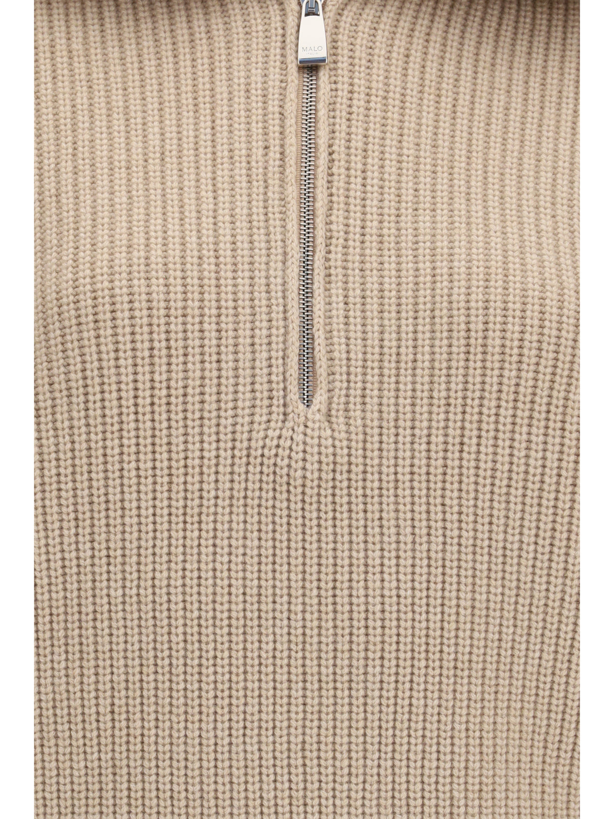 Malo Cashmere high-neck zip Sweater - Light Sand