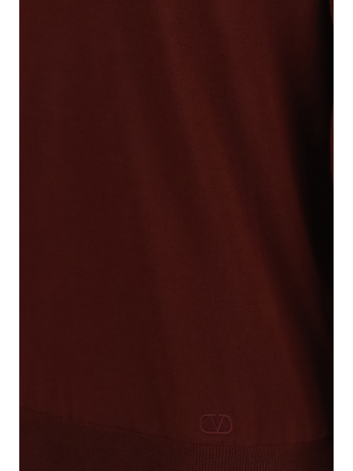 Valentino Long-sleeve wool Polo with VLogo - Burgundy